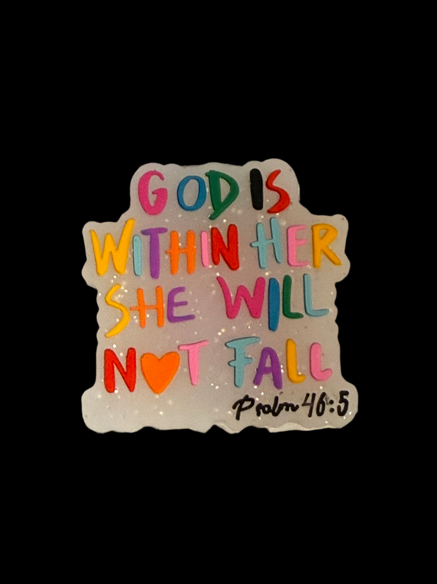 F/R11- (1)PC 1.1" God is within her she will not fall. Psalm 46:5 Focal Bead for DIY Keychains, Wristlets, Cup Charms, Car Charms ETC