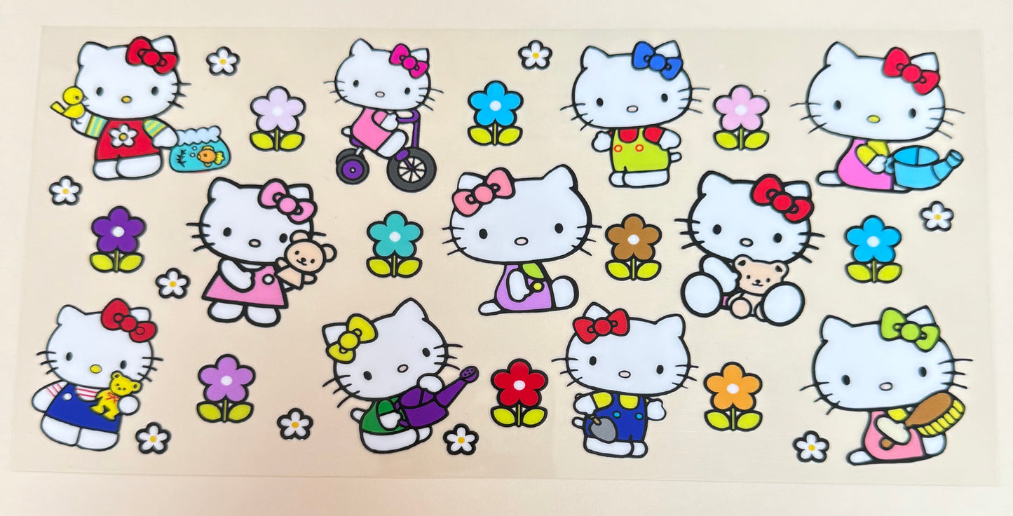 C351- (1PC) HELLO KITTY 16OZ UV DTF Transfer Wrap/Sticker for Cup/Tumbler