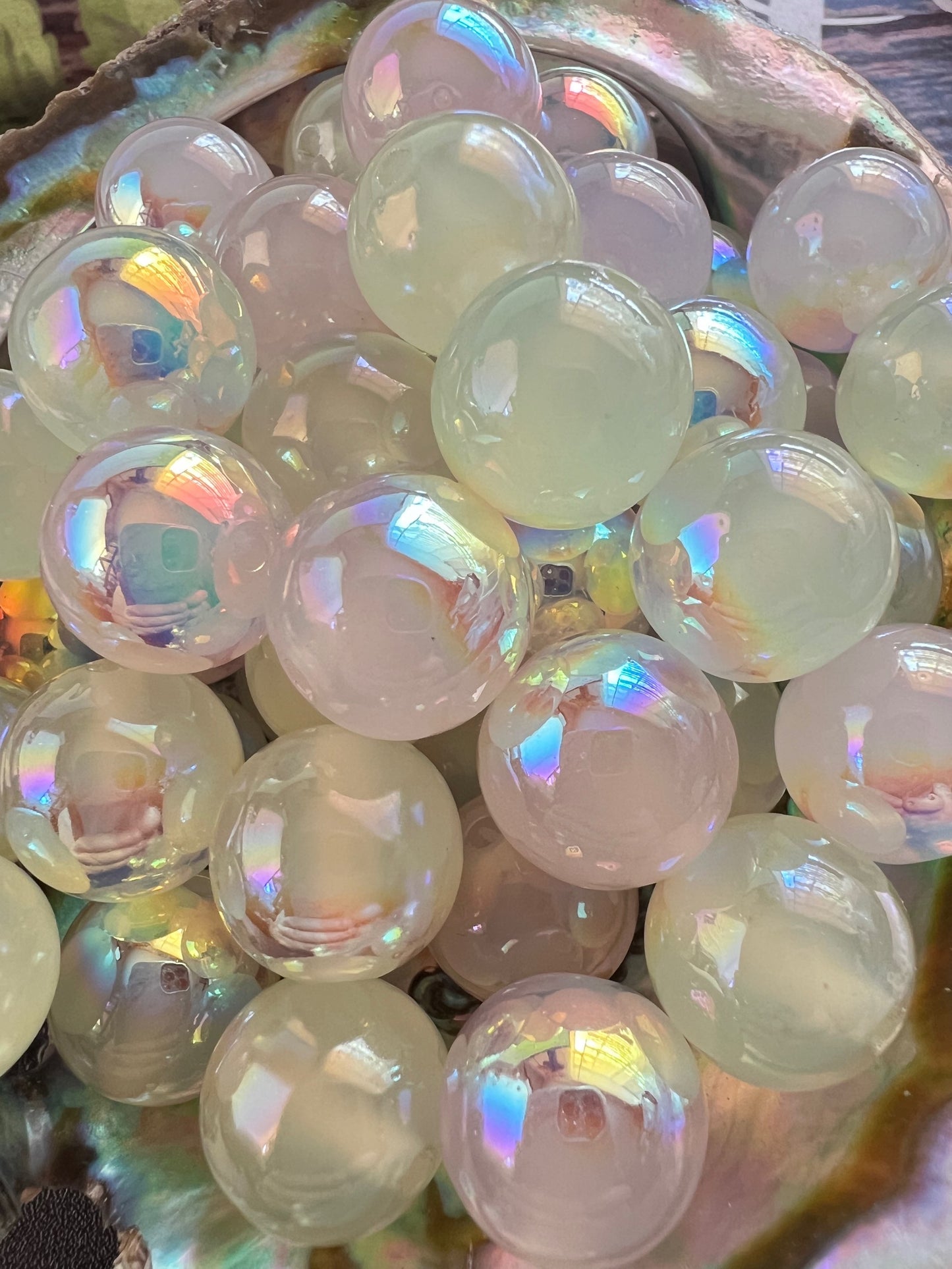 10 PCS- 16mm COLOR CHANGE UVAB Clear/Purple/Blue Iridescent Rainbow Acrylic image 2