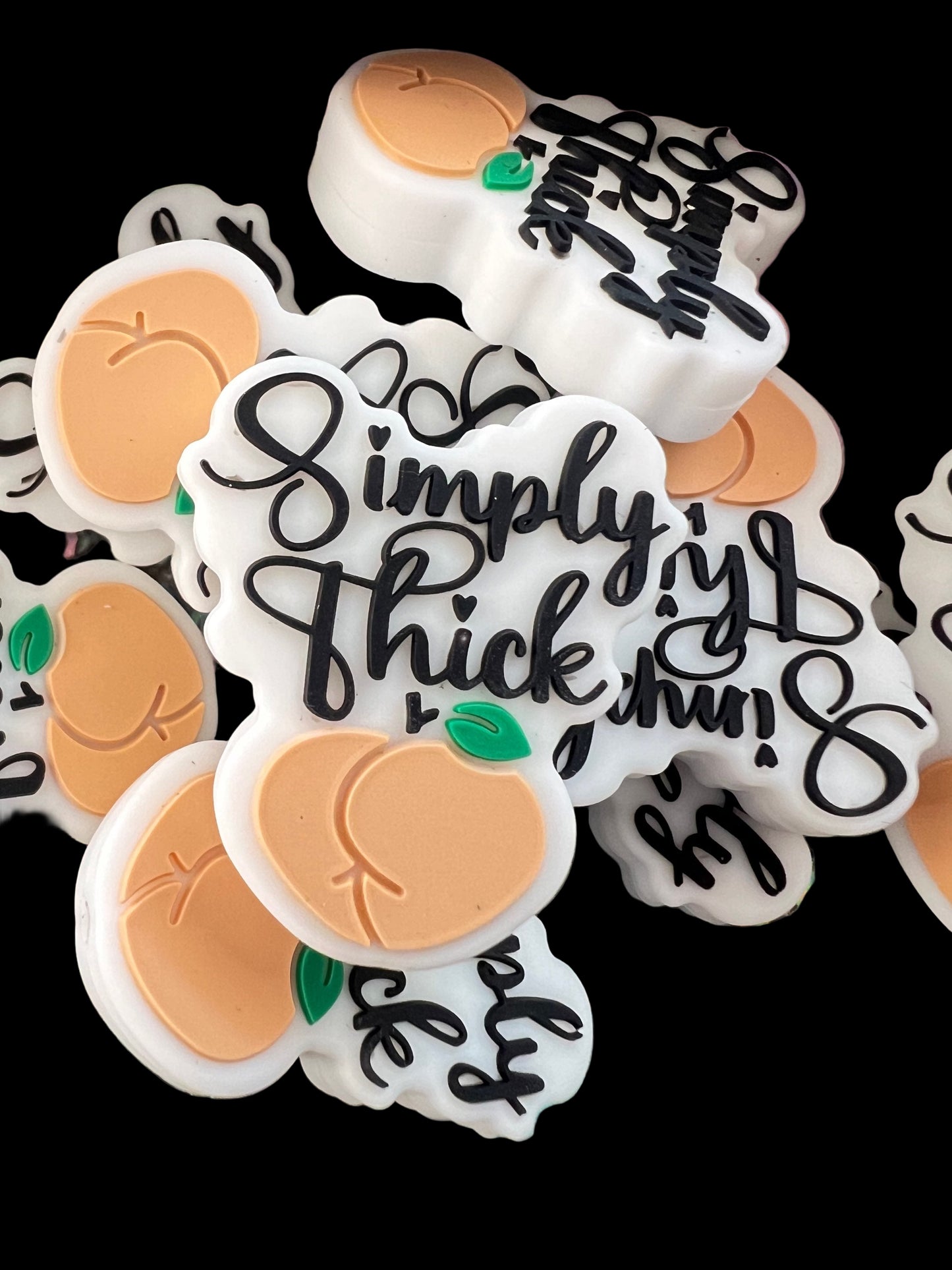 (1)PC- Simply Thick PEACH Silicone Focal Bead image 0