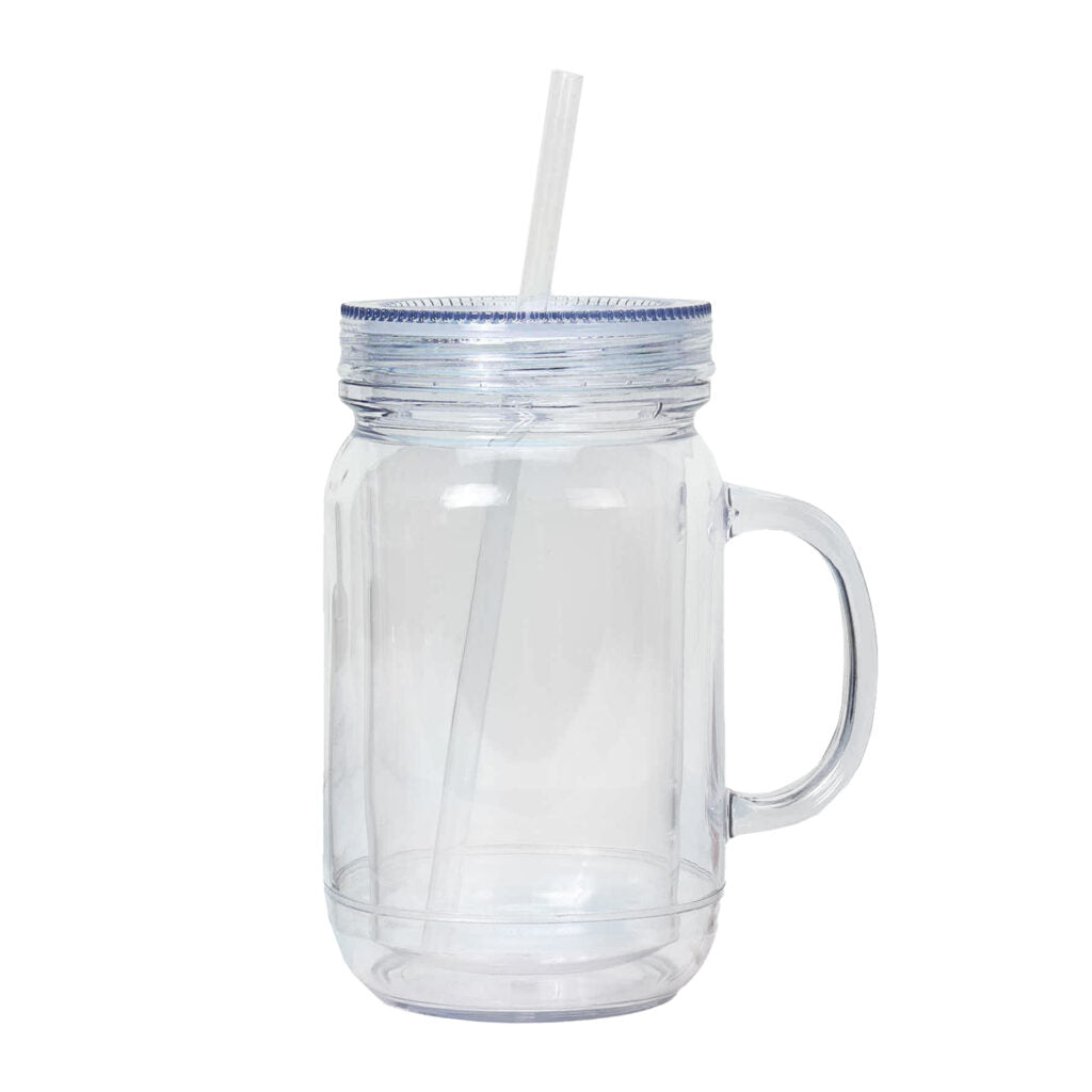 (1)- Personalized 20oz ACRYLIC Snow Globe Mason Jar Style Tumbler