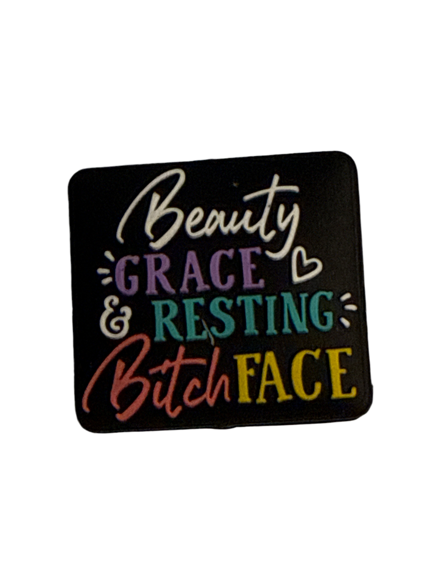 F/BW32- (1)PC 1.1" Beauty Grace & Resting B!TCH Face Focal Bead for DIY Keychains, Wristlets, Cup Charms, Car Charms ETC