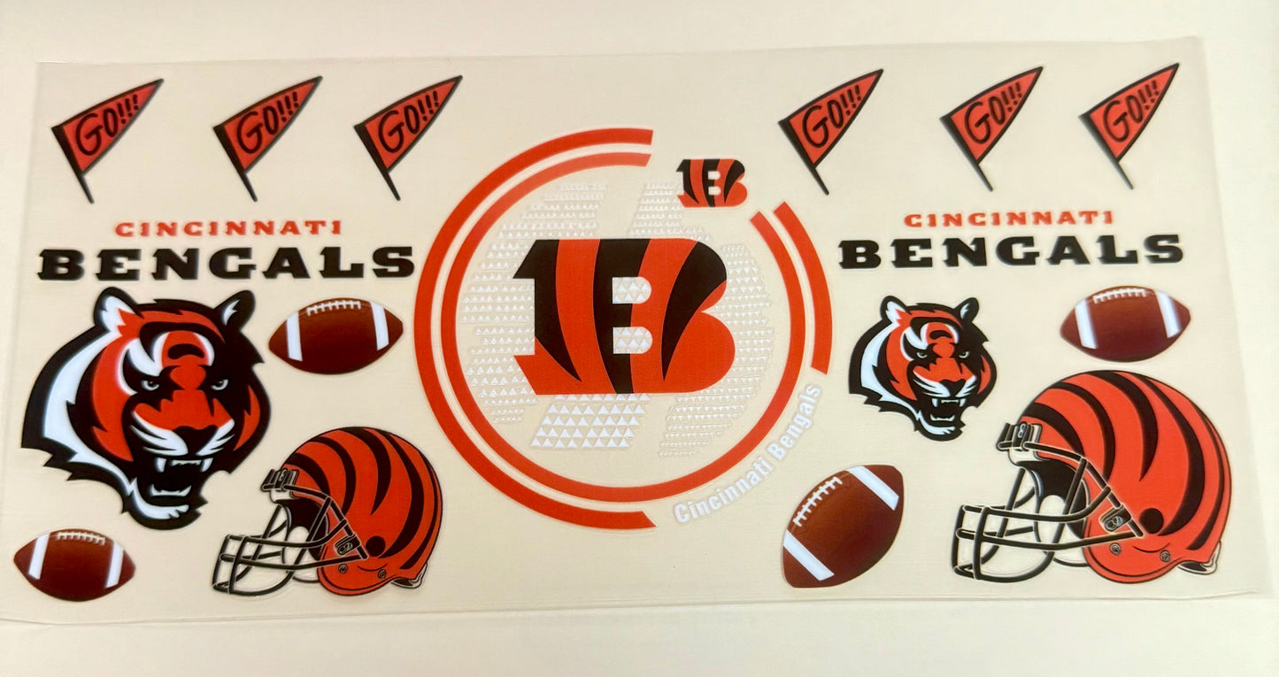 C329- (1PC) BENGALS 16OZ UV DTF Transfer Wrap/Sticker for Cup/Tumbler