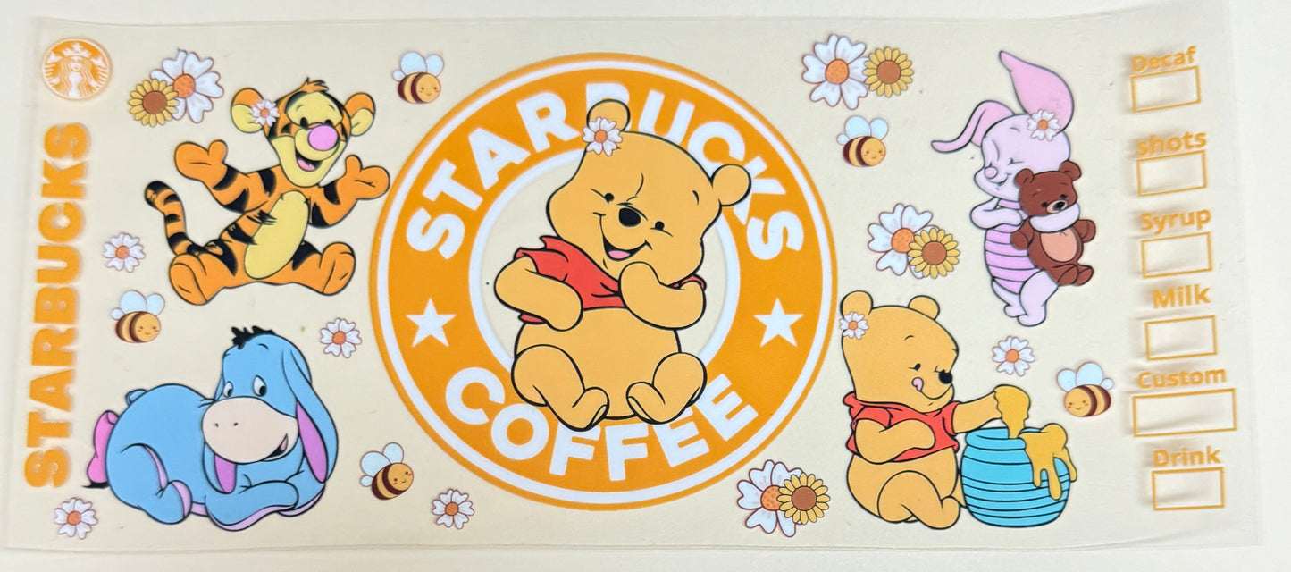 C498- (1PC) BABY POOH 16OZ UV DTF Transfer Wrap/Sticker for Cup/Tumbler