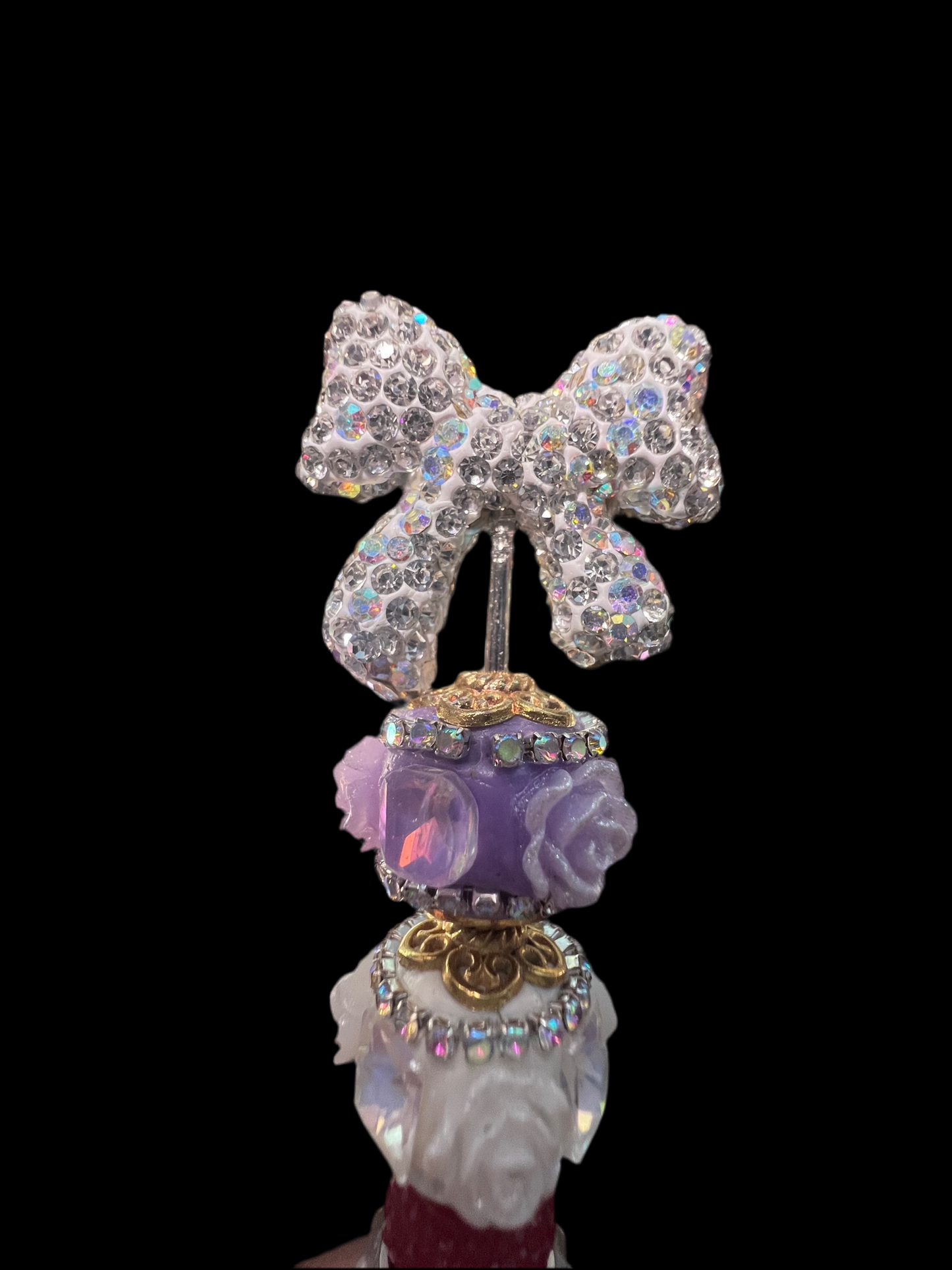 R104 (1PC)- Choose Your Color- 28mm High Quality Clay Rhinestone BOW Beads