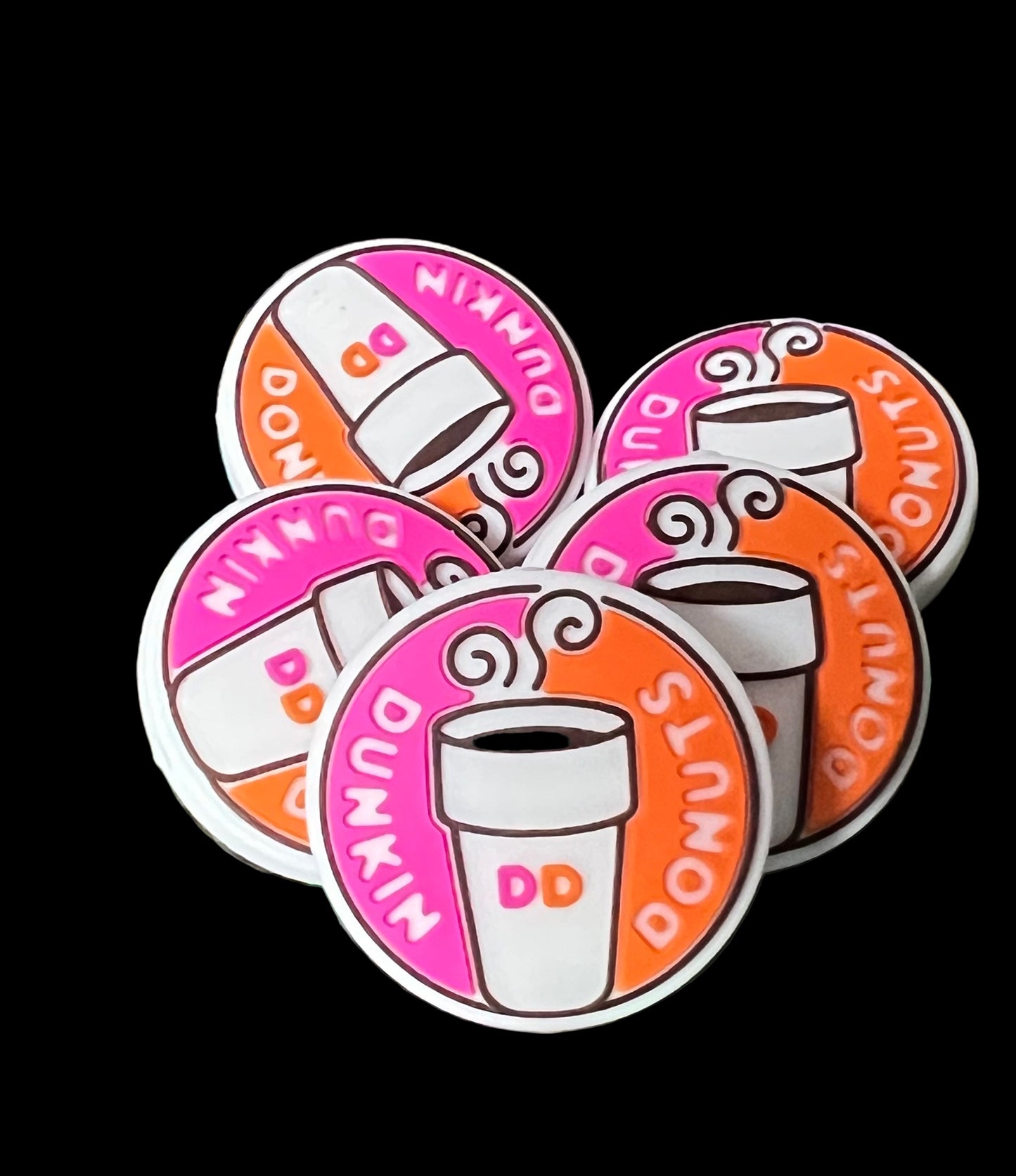 (1)PC- Round shapded- D/D Dunkin-Donuts Coffee Focal Bead image 0