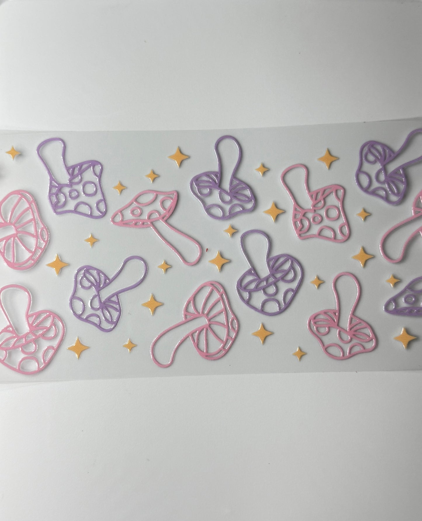 C57- Colorful pastel mushrooms, and stars 16OZ UV DTF Transfer Wrap/Sticker for Cup/Tumbler