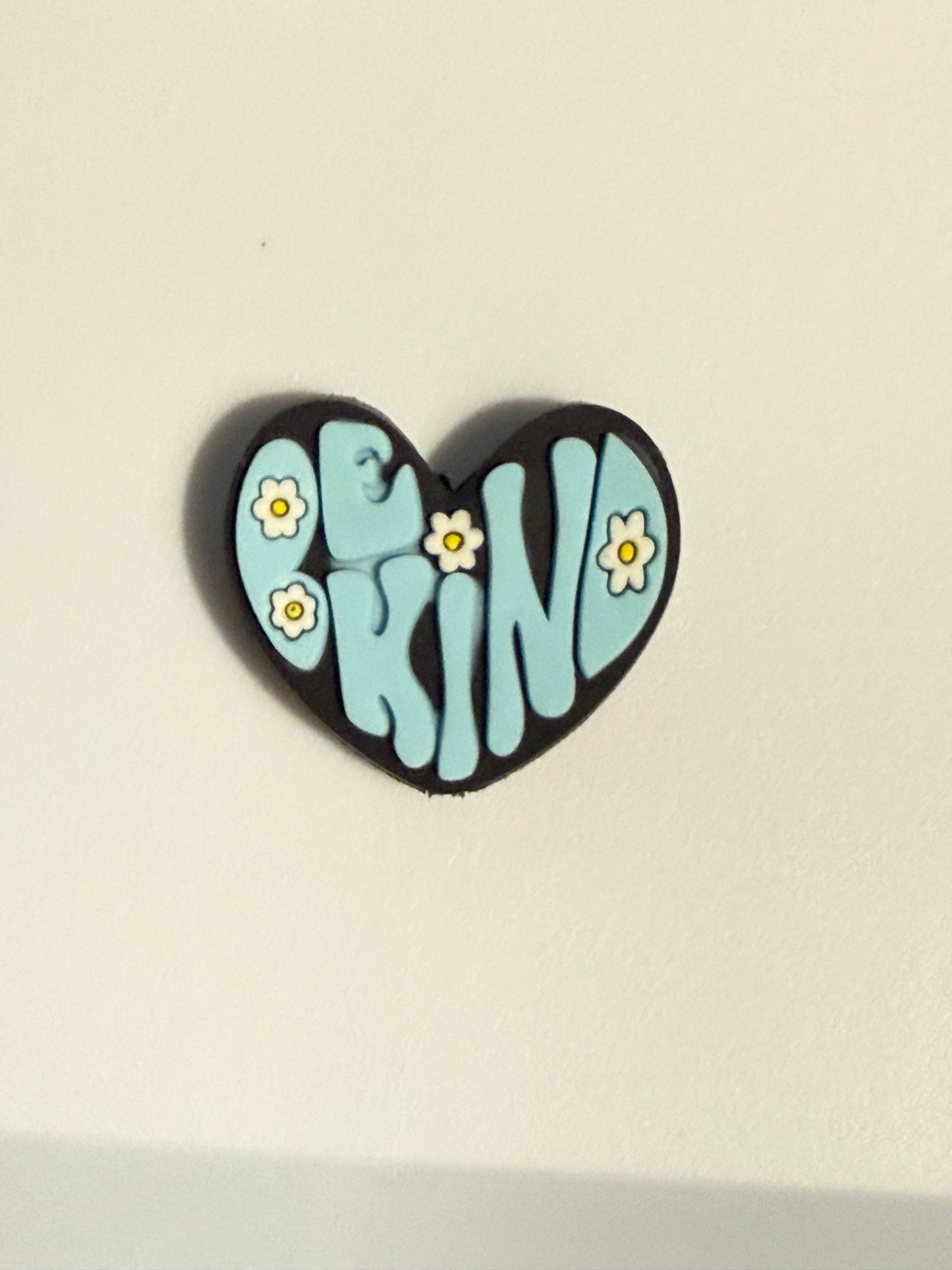 F/Q87 (1)PC 1.1" Choose your color- BE KIND Heart W/Flowers Focal Bead for DIY Keychains, Wristlets, Cup Charms, Car Charms ETC