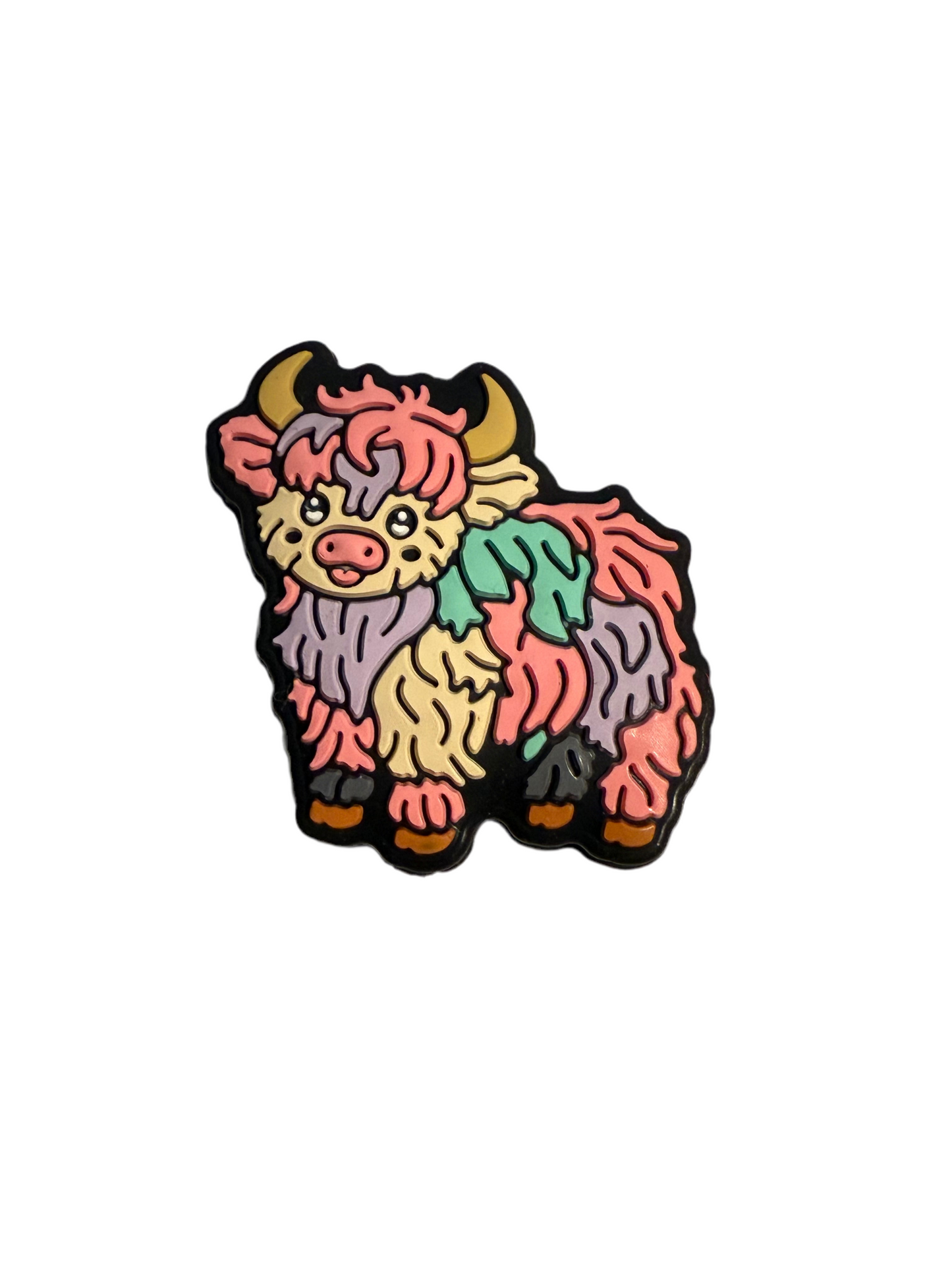 F/A11- (1)PC 1.2" MultiColor Pastel Highland Cow Focal Bead for DIY Keychains, Wristlets, Cup Charms, Car Charms ETC