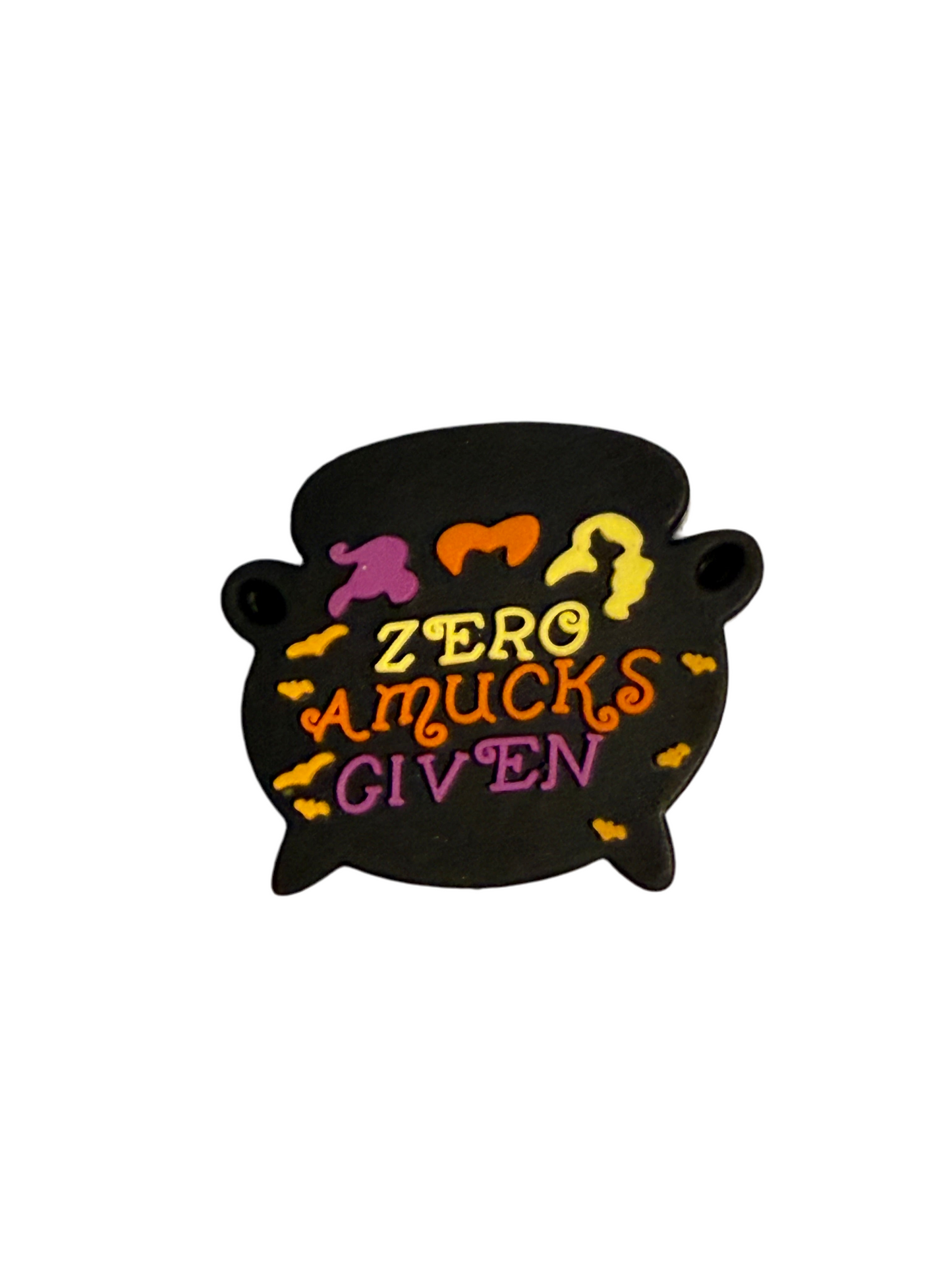 F/HAL15 (1)PC 1" Zero Amucks Given Witch Cauldron Focal Bead for DIY Keychains, Wristlets, Cup Charms, Car Charms ETC