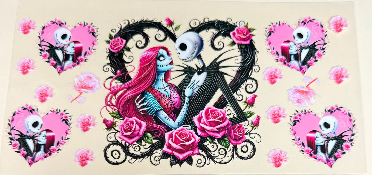 C483- (1PC) JACK & SALLY 16OZ UV DTF Transfer Wrap/Sticker for Cup/Tumbler