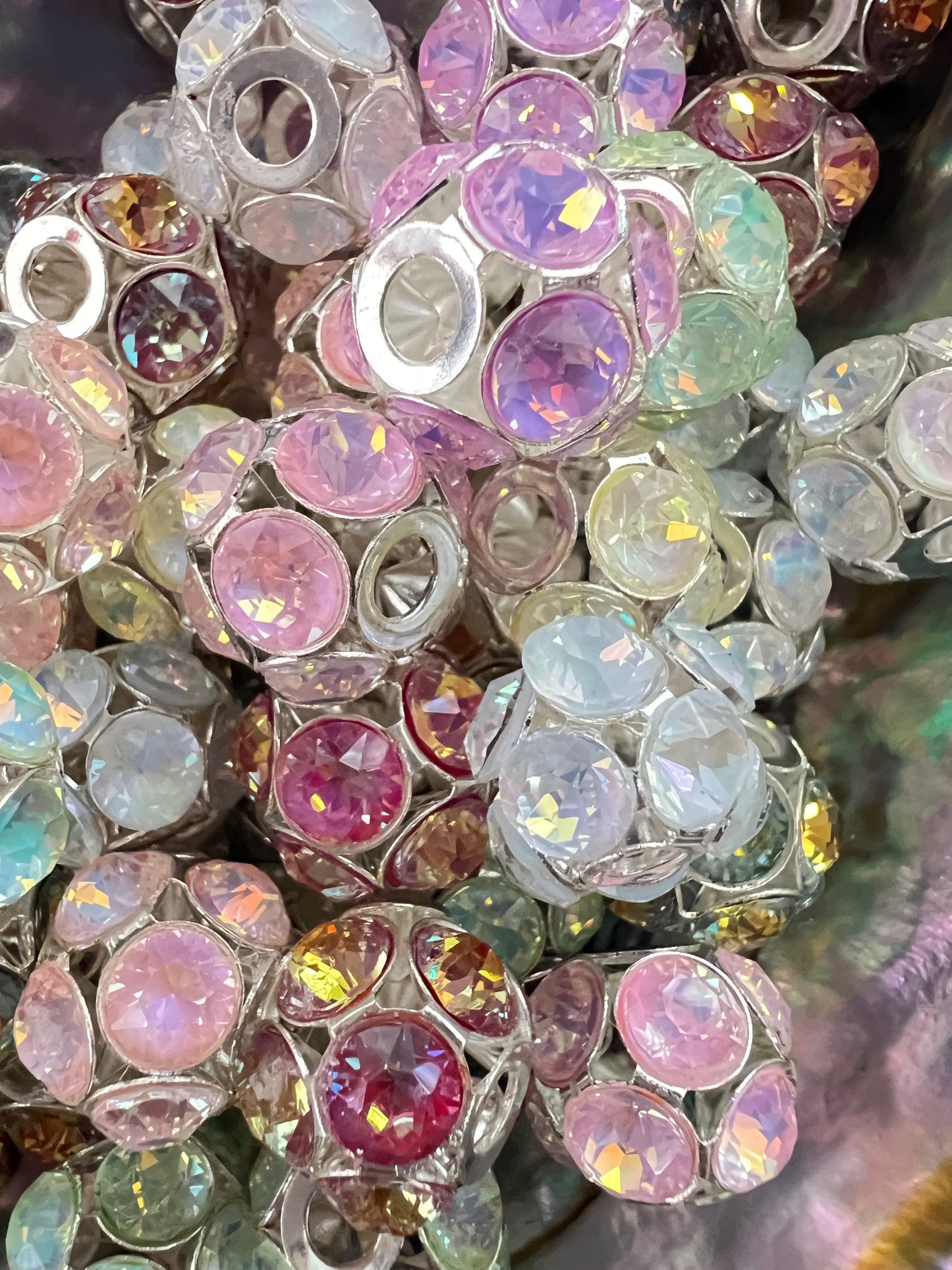 5 PCS- 14mm High Quality Mixed AB Colors Round Rhinestone Beads image 3