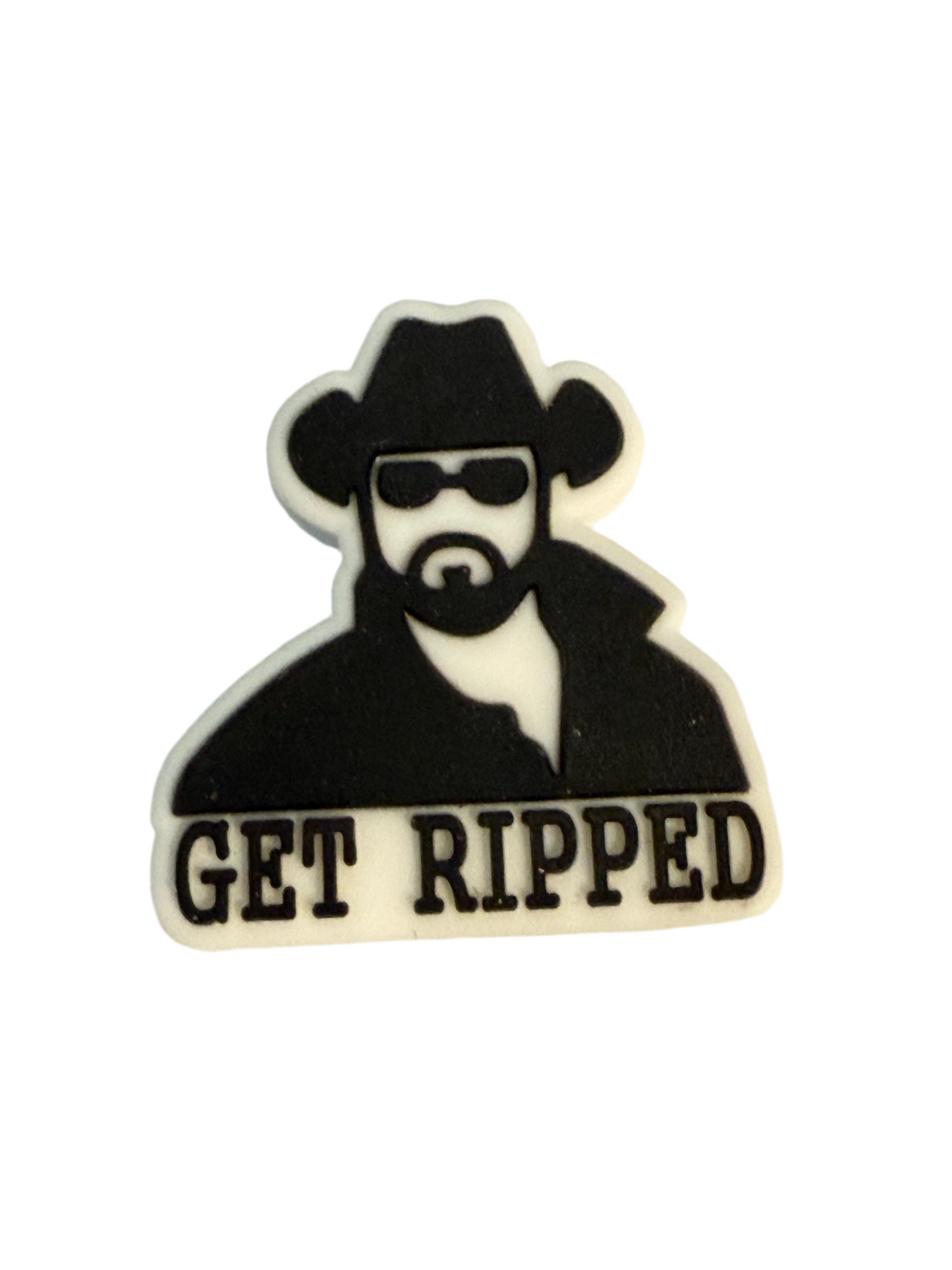 F/C36- (1)PC 1.2" Get Ripped Cowboy W/Cowboy Hat Focal Bead for DIY Keychains, Wristlets, Cup Charms, Car Charms ETC