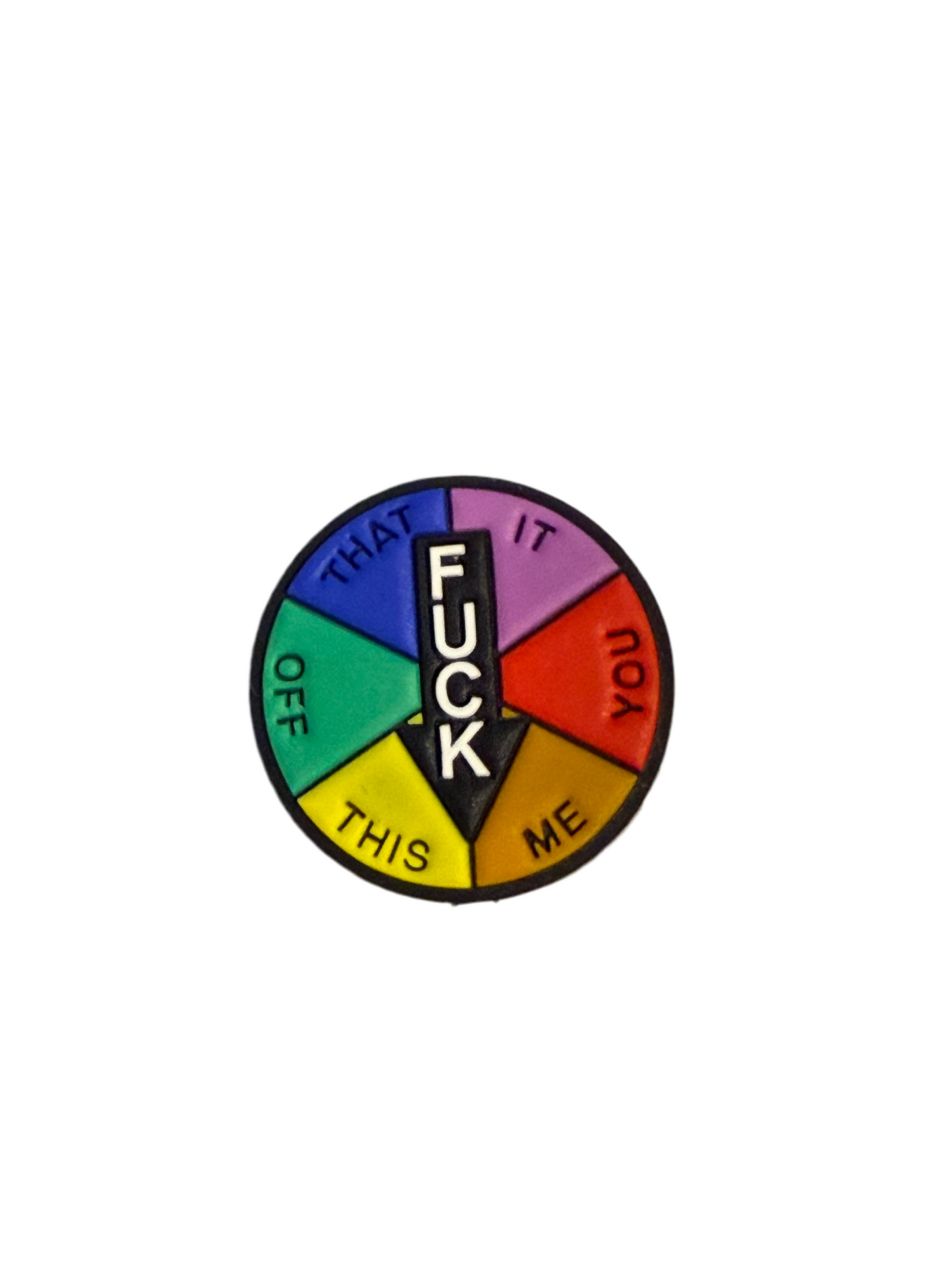 F/BW16- (1)PC 1.1" F*CK This that them it you everything Colorful Wheel Focal Bead for DIY Keychains, Wristlets, Cup Charms, Car Charms ETC