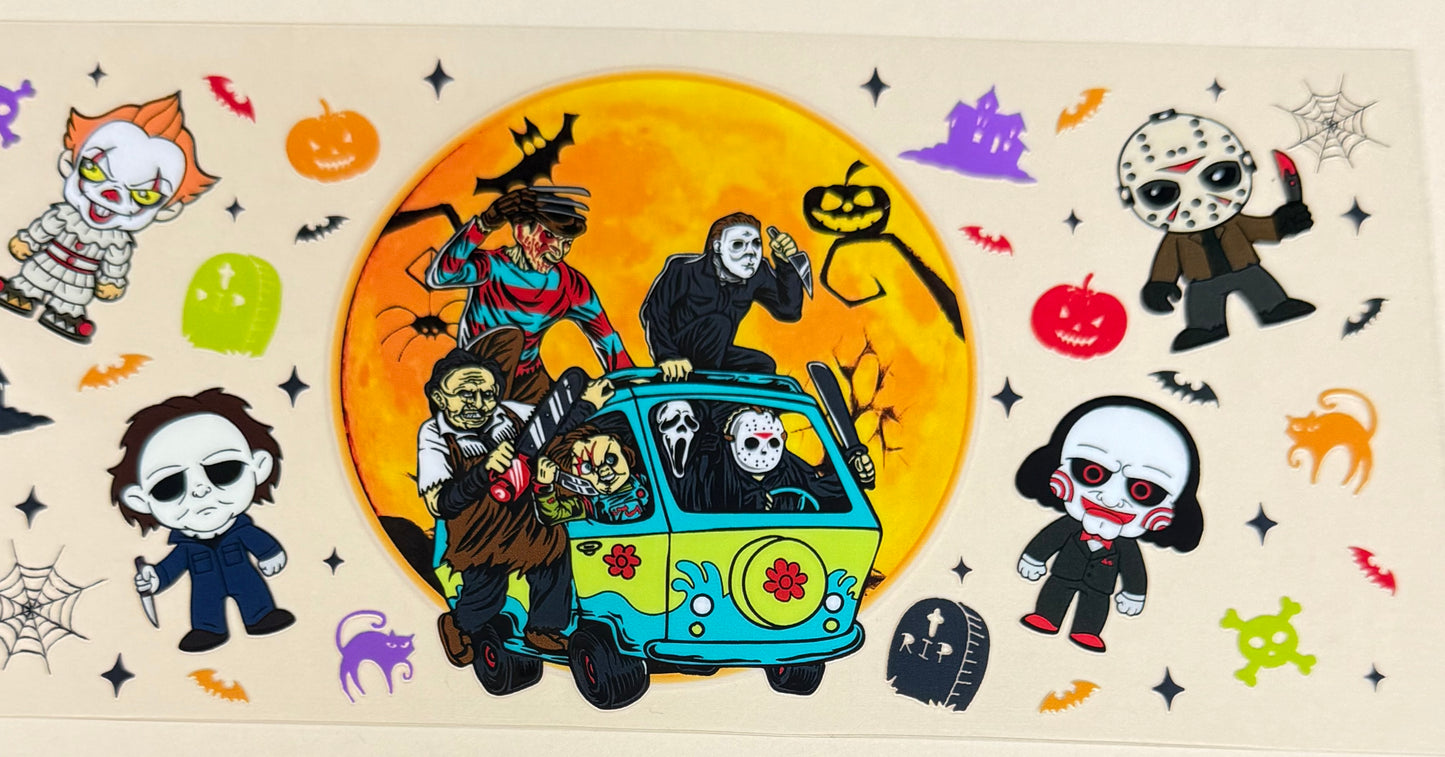 C478- (1PC) HALLOWEEN SCOOBY VAN 16OZ UV DTF Transfer Wrap/Sticker for Cup/Tumbler