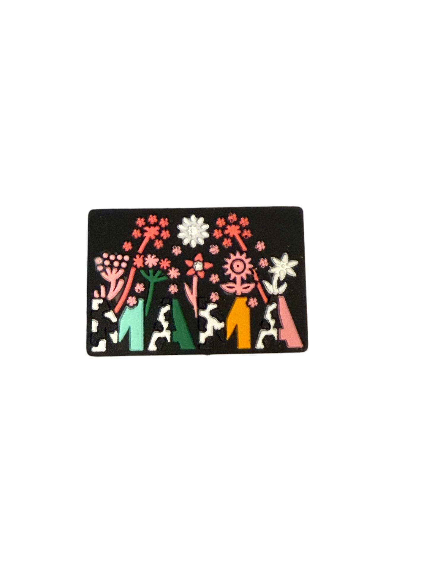 F/M6- (1)PC 1.2" MAMA W/ Colorful Flowers Focal Bead for DIY Keychains, Wristlets, Cup Charms, Car Charms ETC