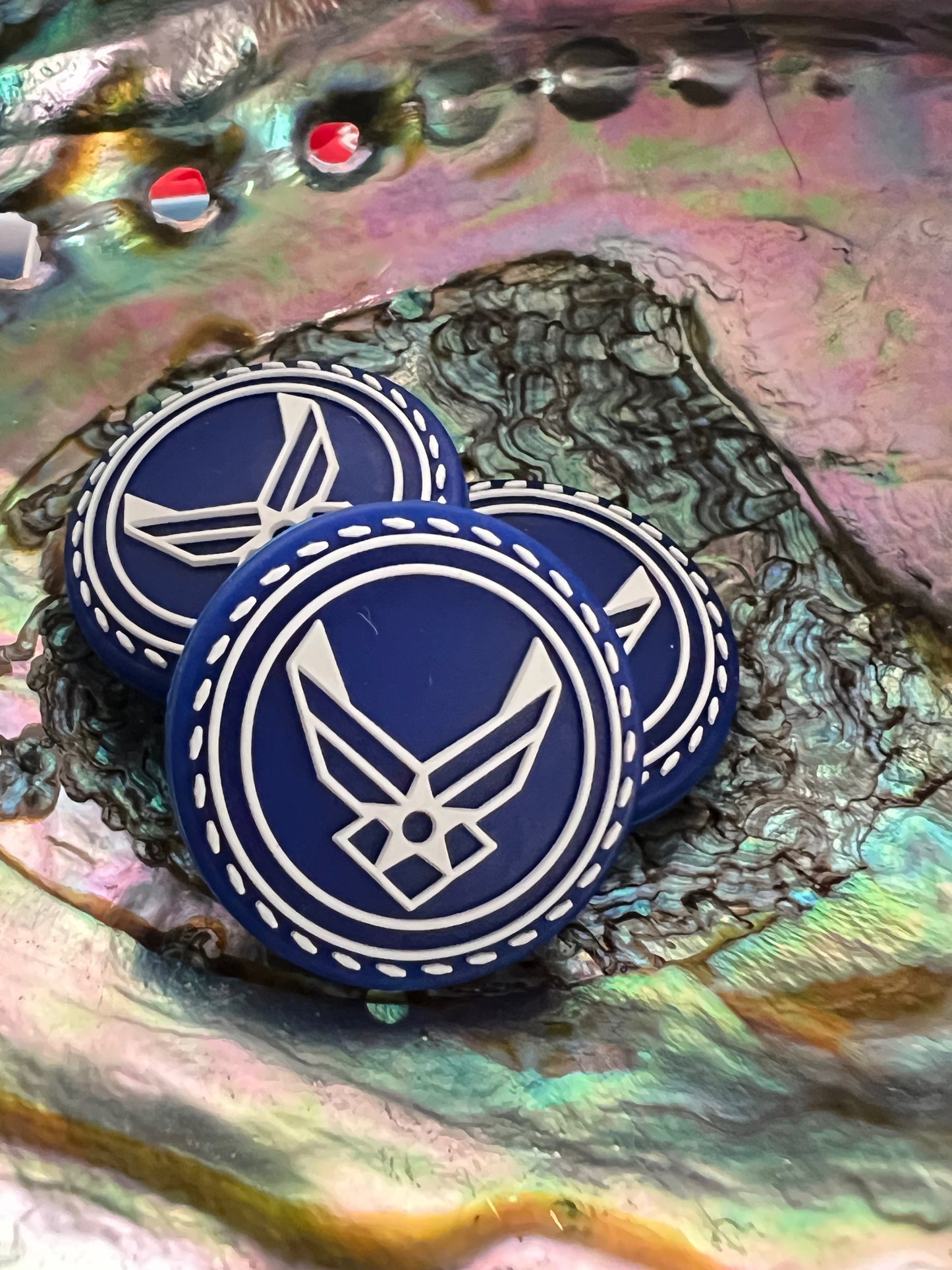 (1)PC- ROUND Shape U.S. Air Force Focal Bead image 0