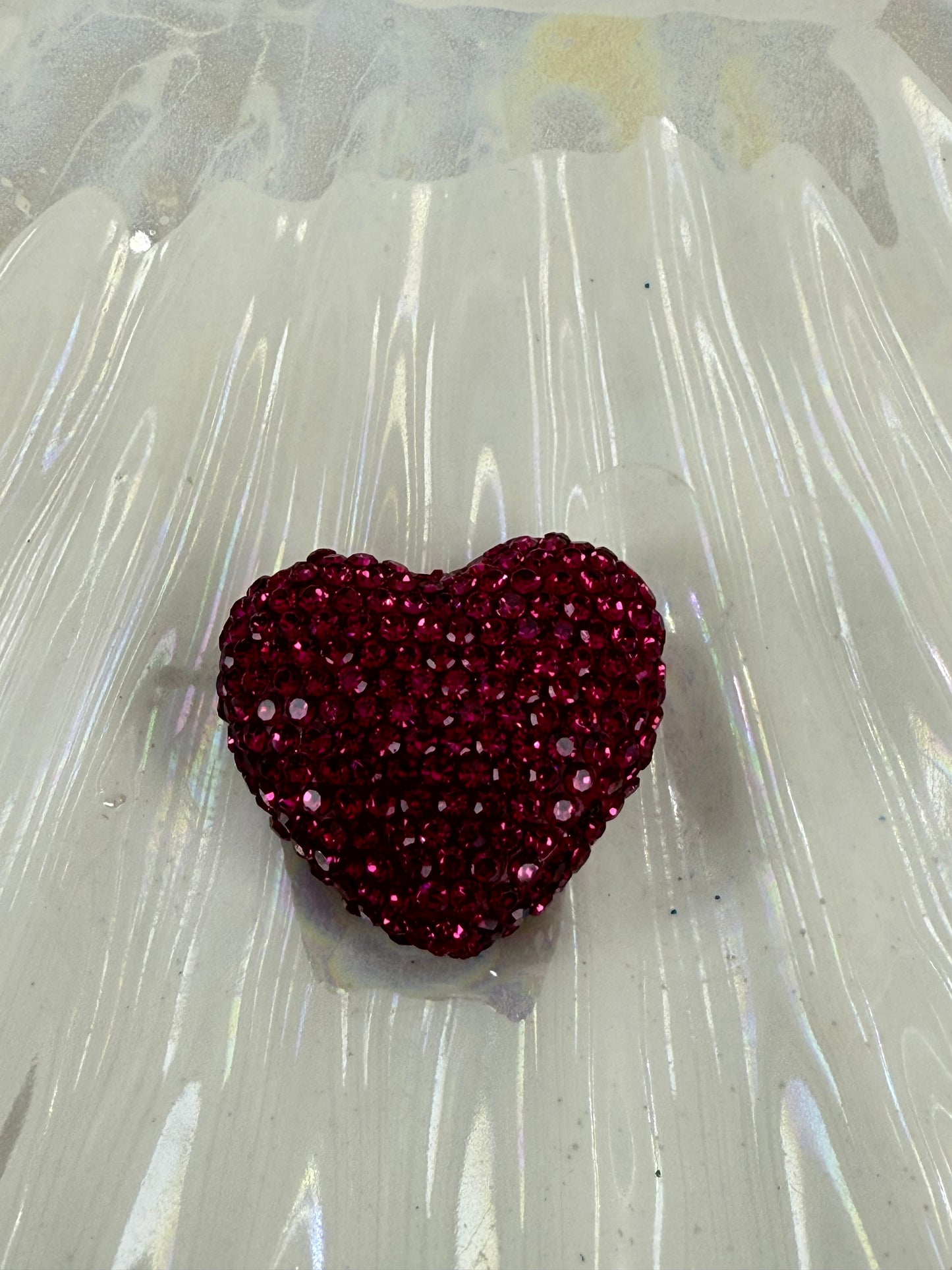 R45- (1PC) CHOOSE YOUR COLOR- High Quality 30mm HEART Pave-rhinestones with Polymer Clay Core Beads for DIY