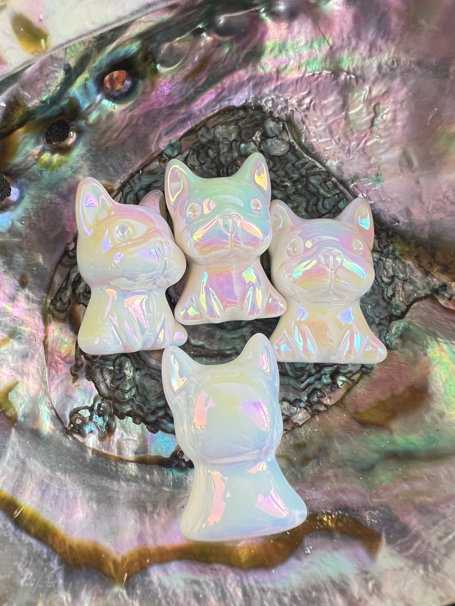 (1)PC- Choose GLOW WHITE UVAB Egyptian Mau OR French Bull Dog Acrylic Bead image 3