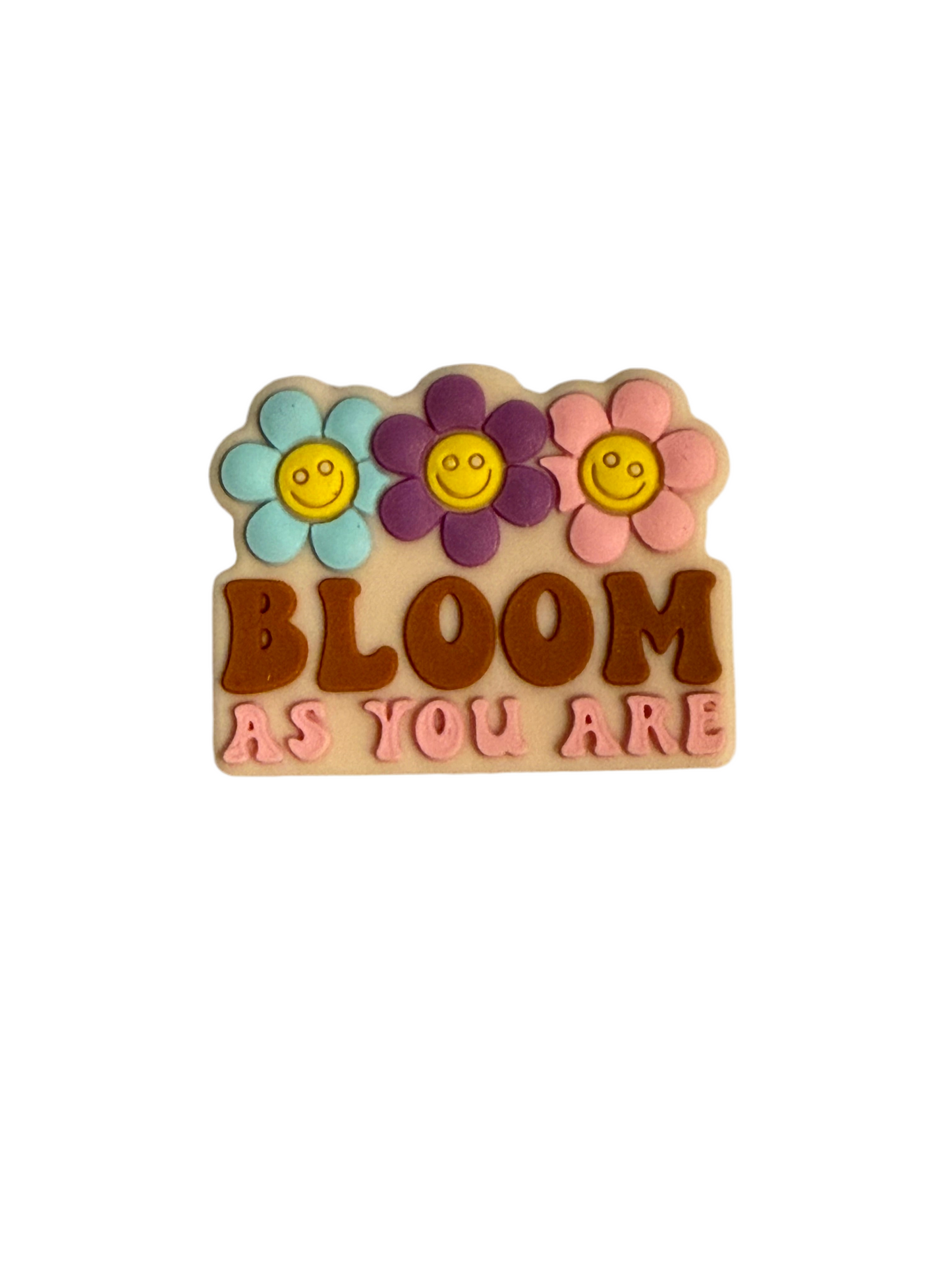 F/Q44 (1)PC 1.2" BLOOM AS YOU ARE W/Flowers Focal Bead for DIY Keychains, Wristlets, Cup Charms, Car Charms ETC