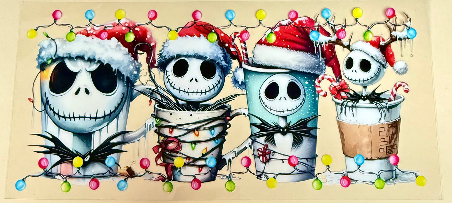 C466- (1PC) JACK CHRISTMAS 16OZ UV DTF Transfer Wrap/Sticker for Cup/Tumbler