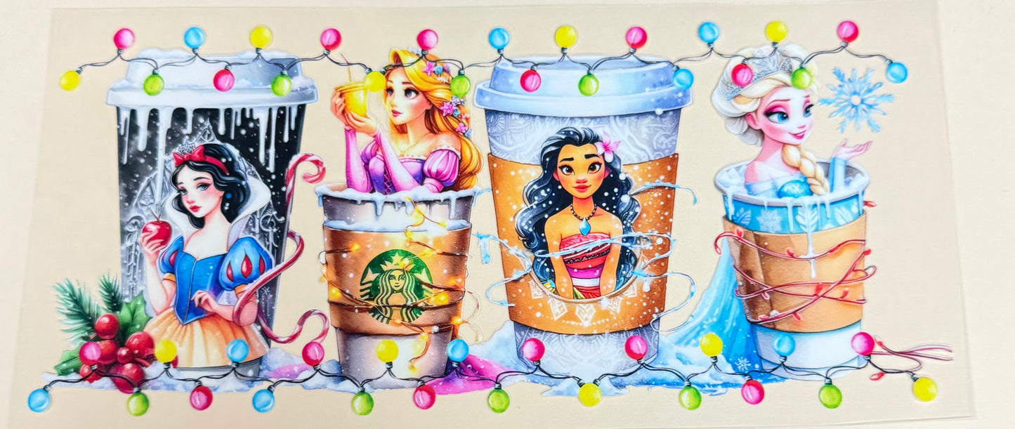 C476- (1PC) PRINCESS COFFEE 16OZ UV DTF Transfer Wrap/Sticker for Cup/Tumbler
