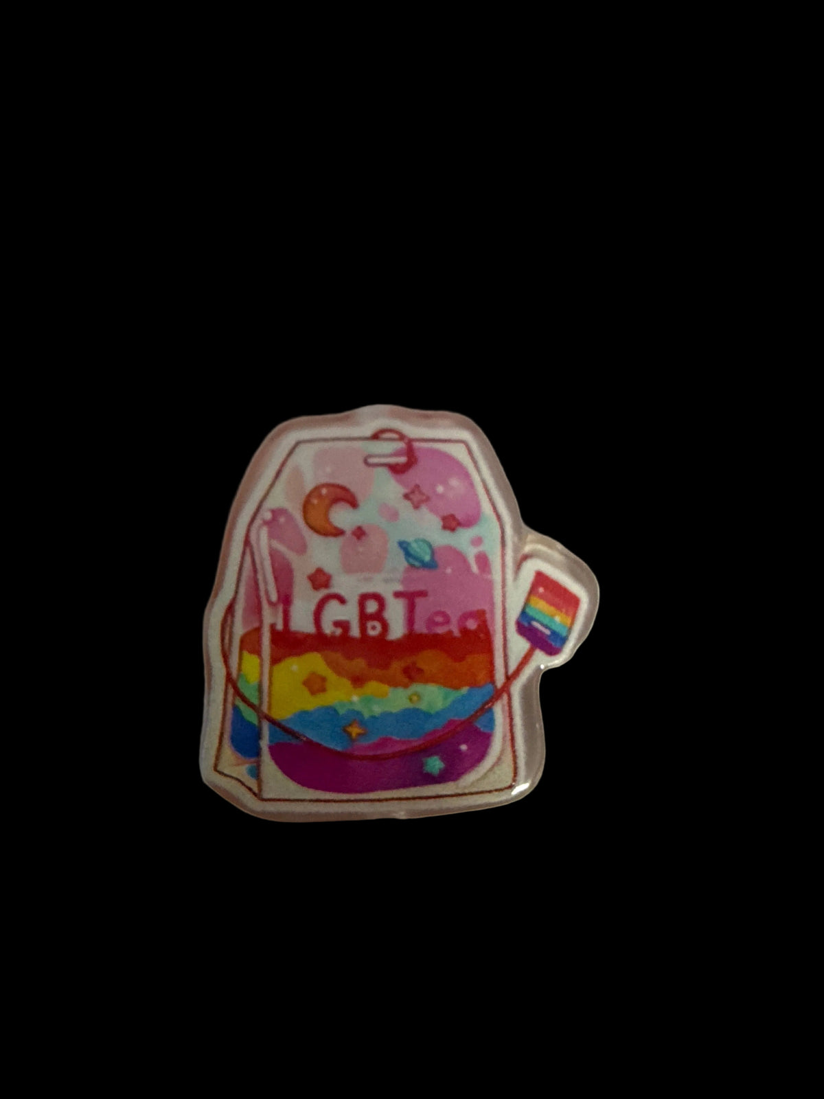 F/ACR62- (2)PCS 1" LGBTea Colorful Tea Acrylic Focal Bead for DIY Pens, Keychains, Wristlets, Cup Charms, Car Charms ETC 
