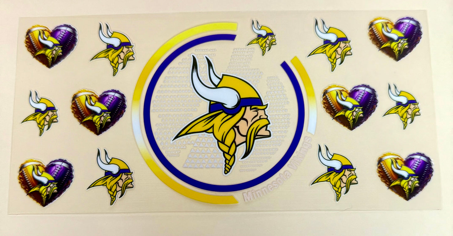 C301- (1PC) VIKINGS 16OZ UV DTF Transfer Wrap/Sticker for Cup/Tumbler