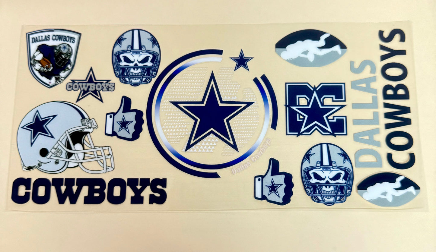 C321- (1PC) COWBOYS 16OZ UV DTF Transfer Wrap/Sticker for Cup/Tumbler