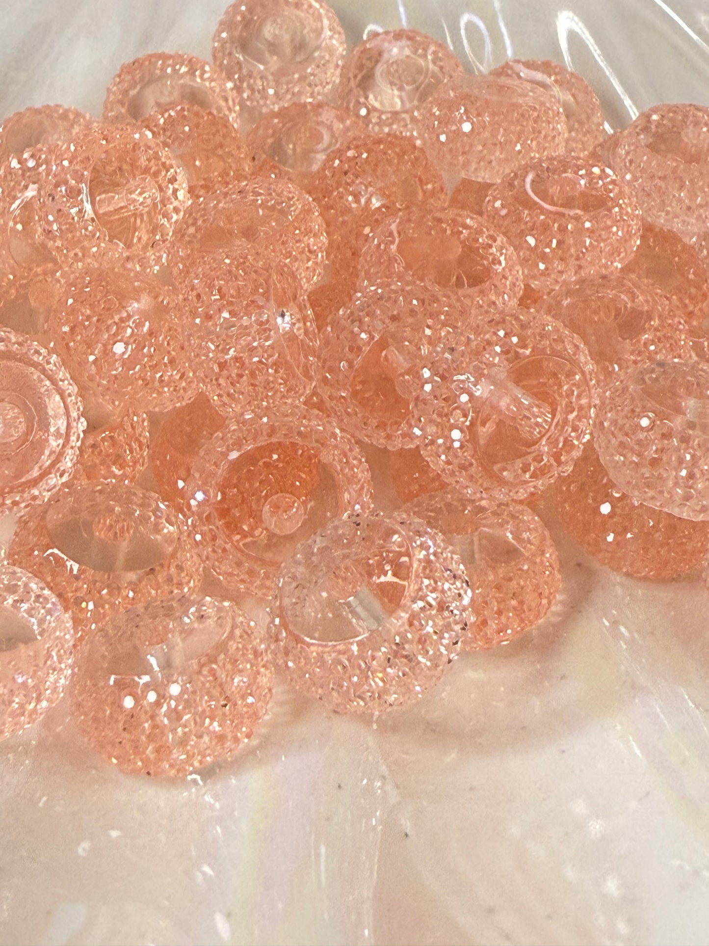 R68-(10PCS) 12mm JELLY CLEAR PINK/PEACH Round Rondelle Style Spacer Plastic/Acrylic Beads for DIY