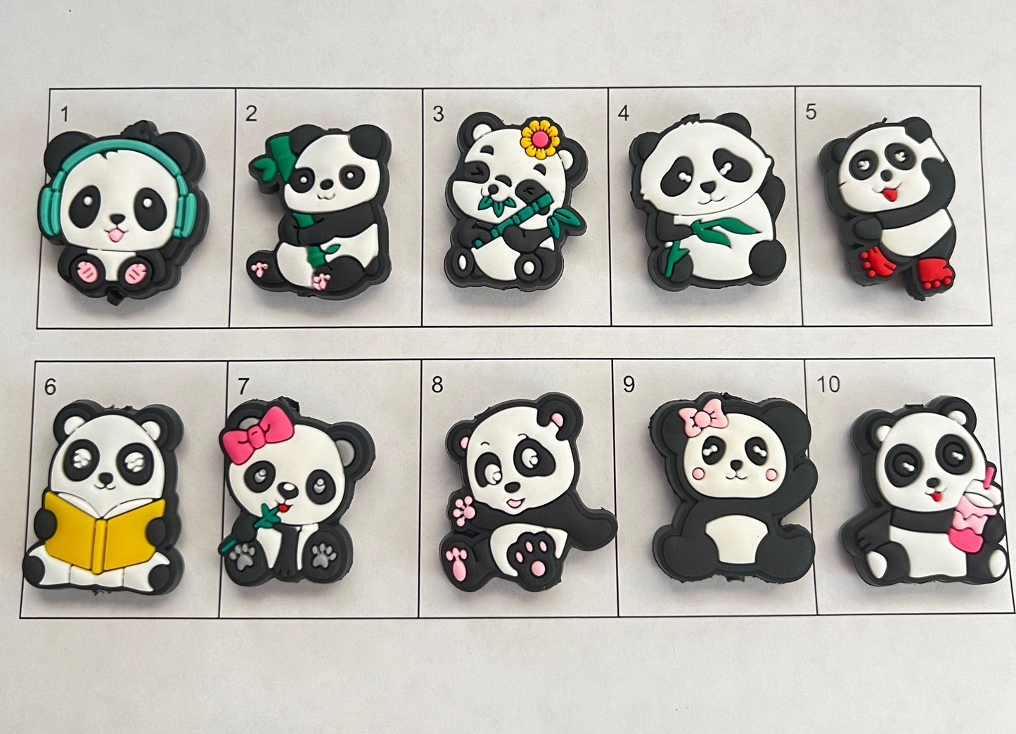 (1)PC- Choose your Style PANDA Bear Silicone Focal Bead image 0