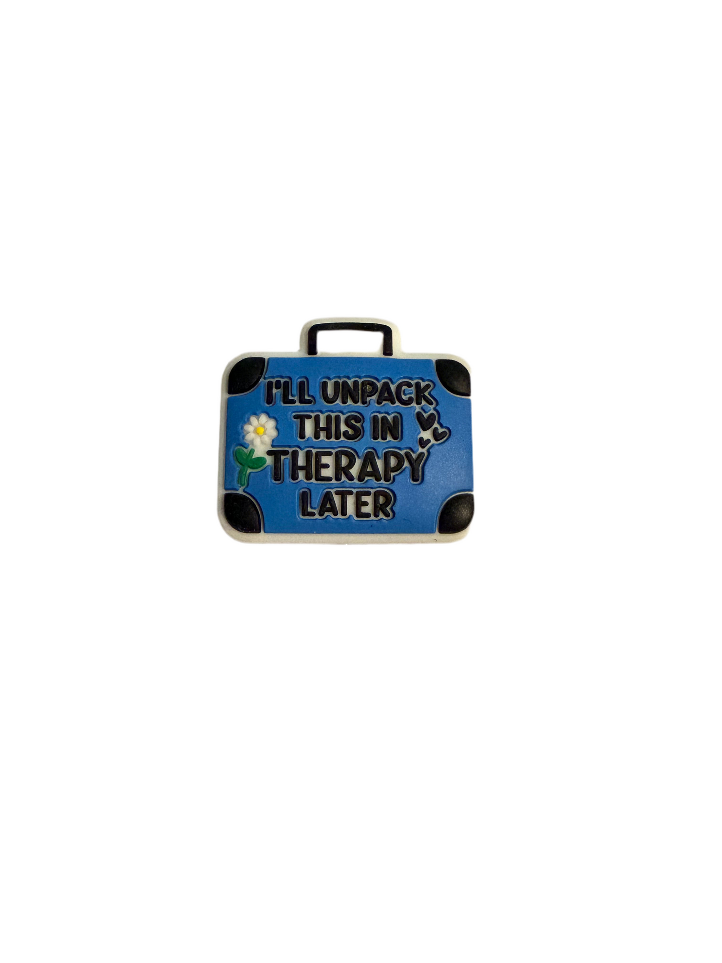 F/Q13- (1)PC 1.1" I'll unpack this in Therapy Later Suitcase Focal Bead for DIY Keychains, Wristlets, Cup Charms, Car Charms ETC
