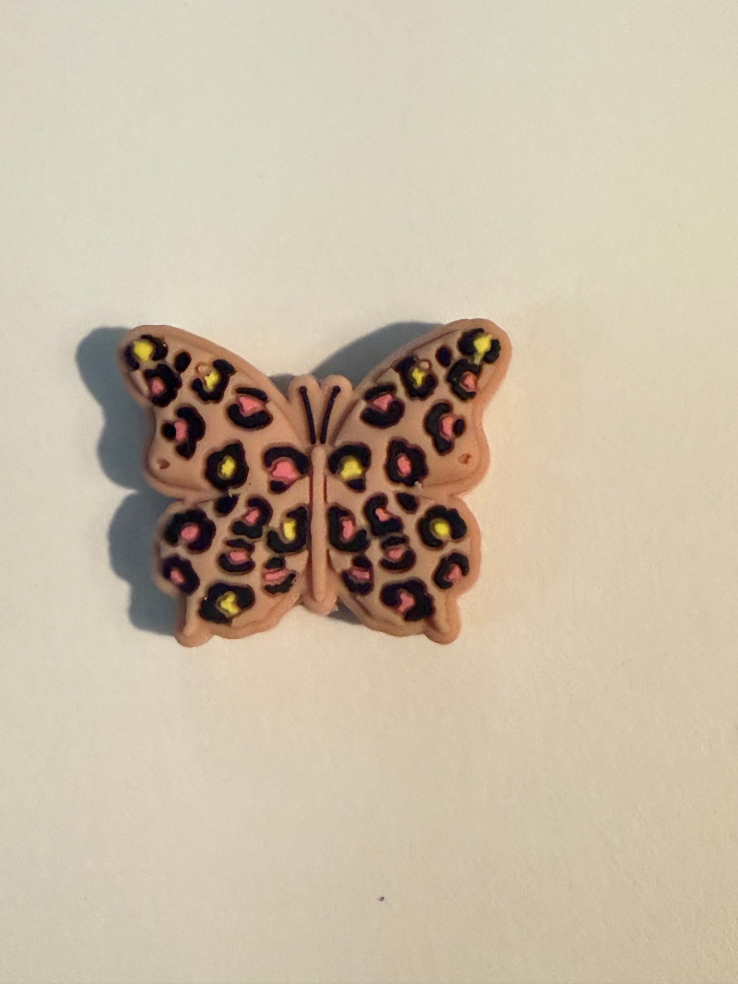 F/A31- (1)PC 1.2" Choose your color- Leopard Print Butterfly Focal Bead for DIY Keychains, Wristlets, Cup Charms, Car Charms ETC