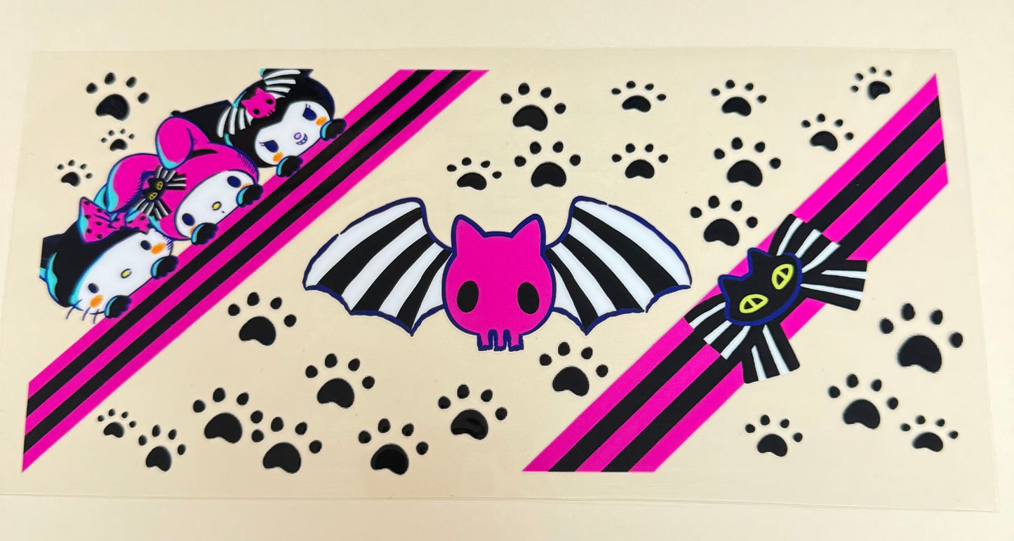 C362- (1PC) KUKU/BATS 16OZ UV DTF Transfer Wrap/Sticker for Cup/Tumbler