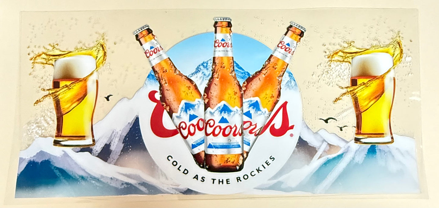 C487- (1PC) COORS 16OZ UV DTF Transfer Wrap/Sticker for Cup/Tumbler