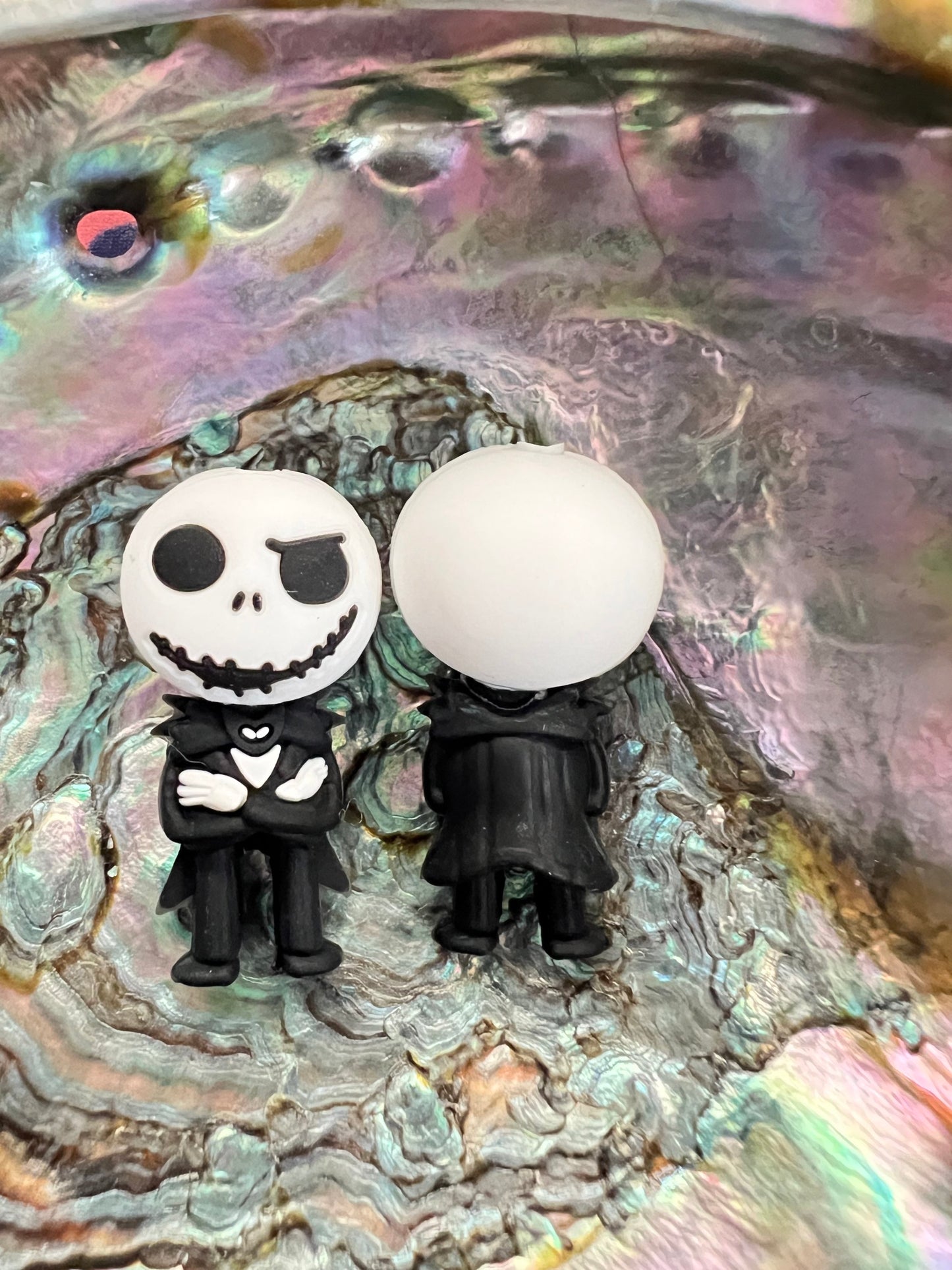 (1)PC- 3D Pumpkin Face Jack Horror/Halloween Silicone Focal Bead image 0