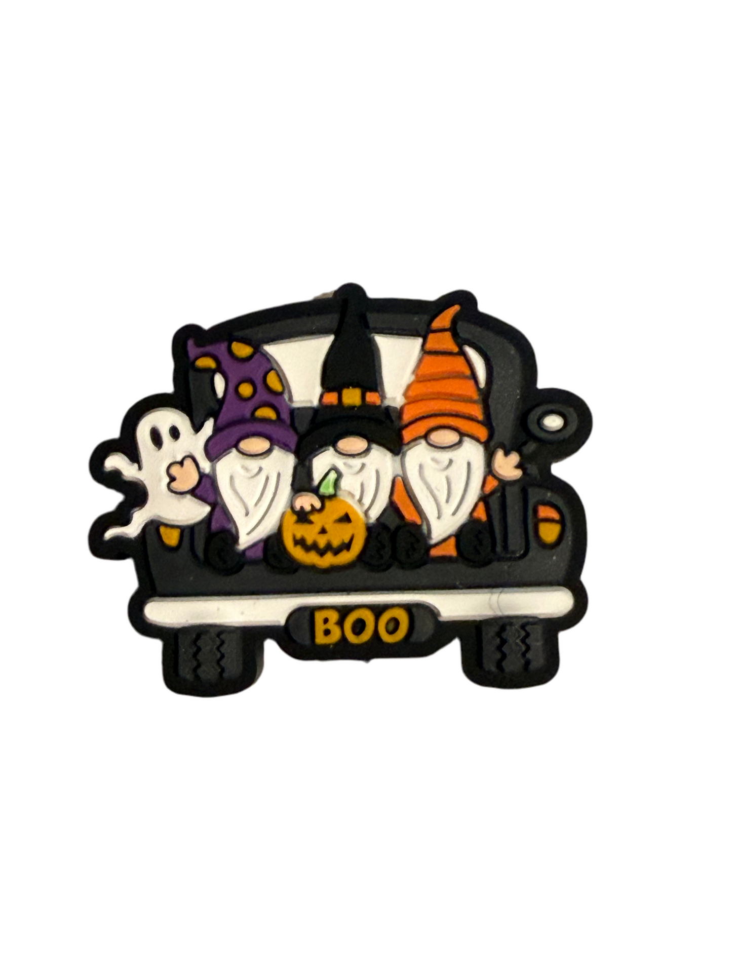 F/HAL4 (1)PC 1.2" Boo Truck W/Halloween Gnomes Focal Bead for DIY Keychains, Wristlets, Cup Charms, Car Charms ETC