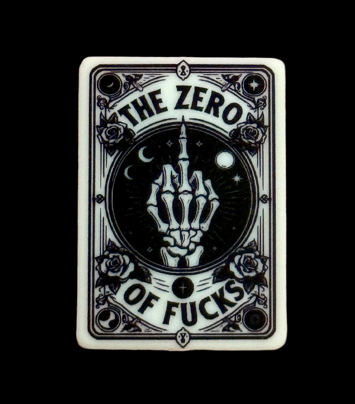 F/BW36- (1)PC 1.1" The ZERO of F*CKS C@rd Focal Bead for DIY Keychains, Wristlets, Cup Charms, Car Charms ETC
