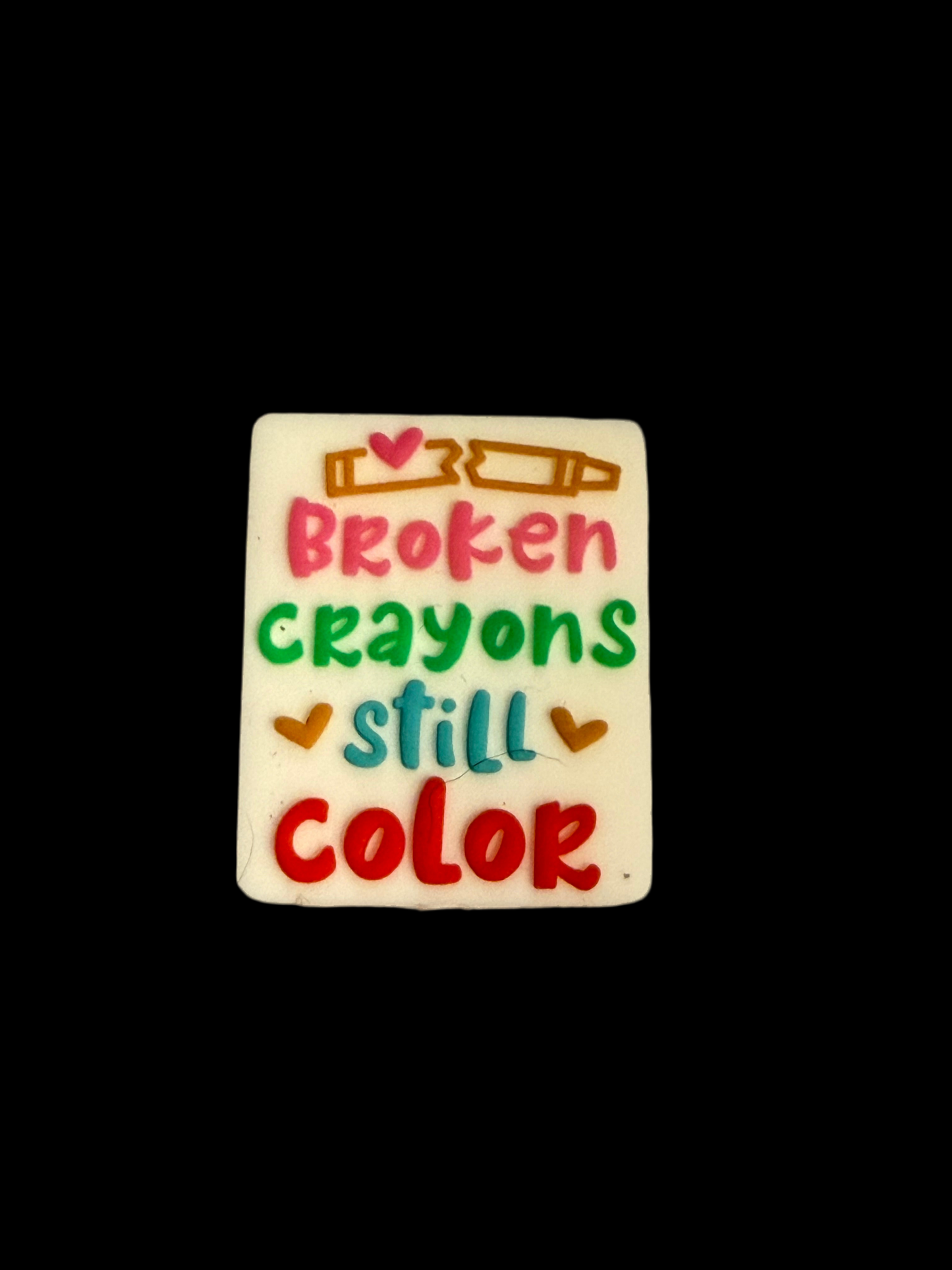 F/Q39- (1)PC 1.2" Broken Crayons still Color W/Crayon Focal Bead for DIY Keychains, Wristlets, Cup Charms, Car Charms ETC