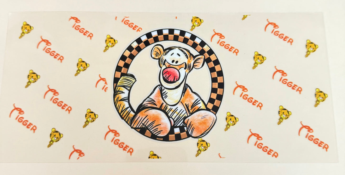 C393- (1PC) TIGGER 16OZ UV DTF Transfer Wrap/Sticker for Cup/Tumbler