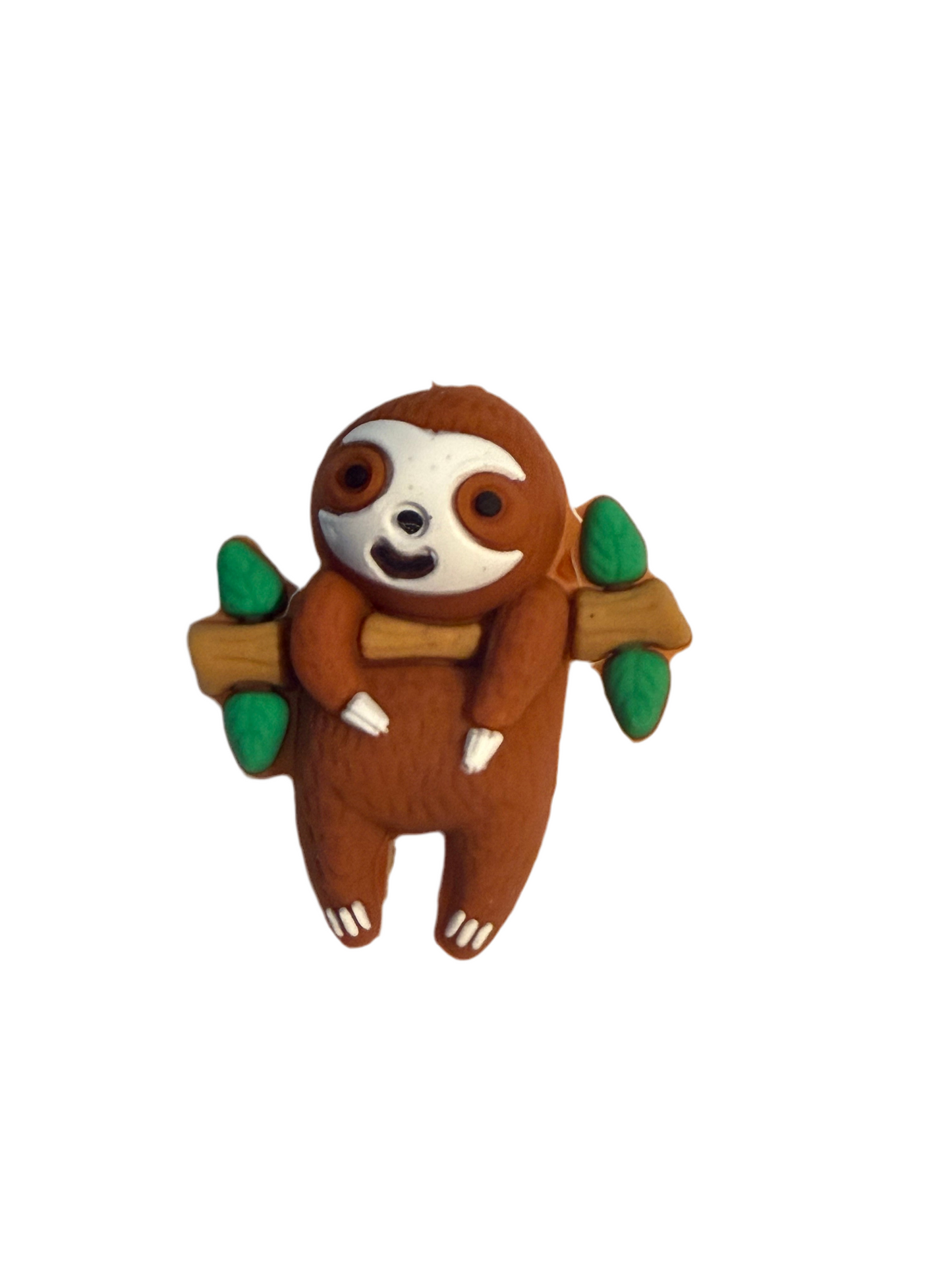 F/A42- (1)PC 1.1" 3D Swinging Sloth on Branch Focal Bead for DIY Keychains, Wristlets, Cup Charms, Car Charms ETC
