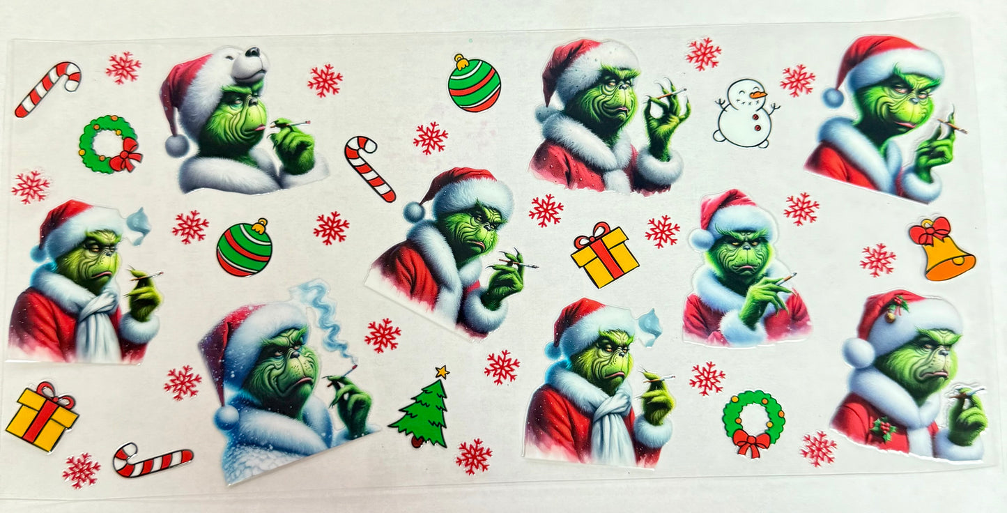 C591- (1PC) GRINCH 16OZ UV DTF Transfer Wrap/Sticker for Cup/Tumbler