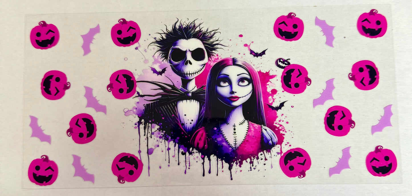 C556- (1PC) JACK & SALLY 16OZ UV DTF Transfer Wrap/Sticker for Cup/Tumbler