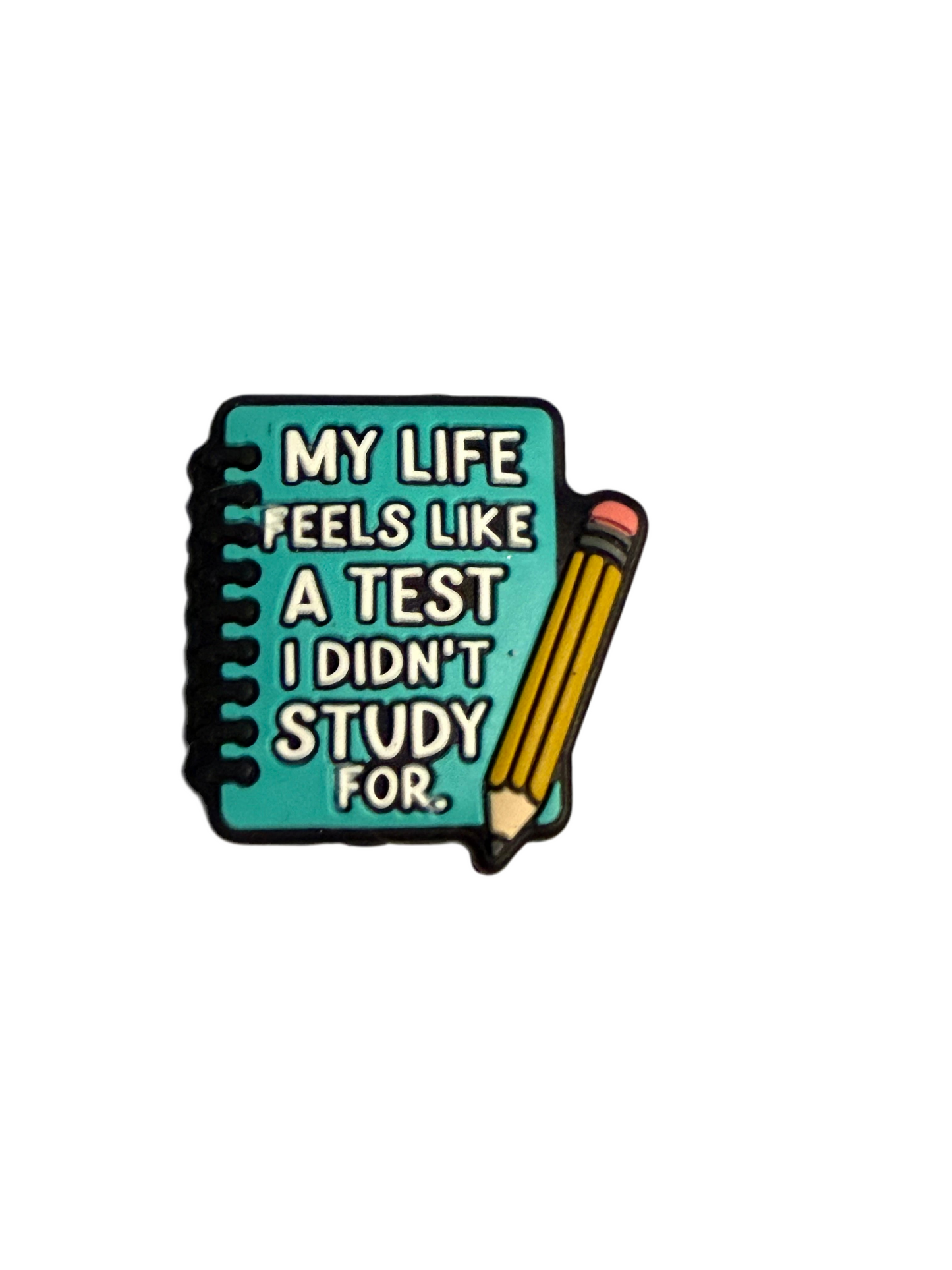 F/Q2- (1)PC 1.1" MY LIFE feels like a test I didn't study for Focal Bead for DIY Keychains, Wristlets, Cup Charms, Car Charms ETC