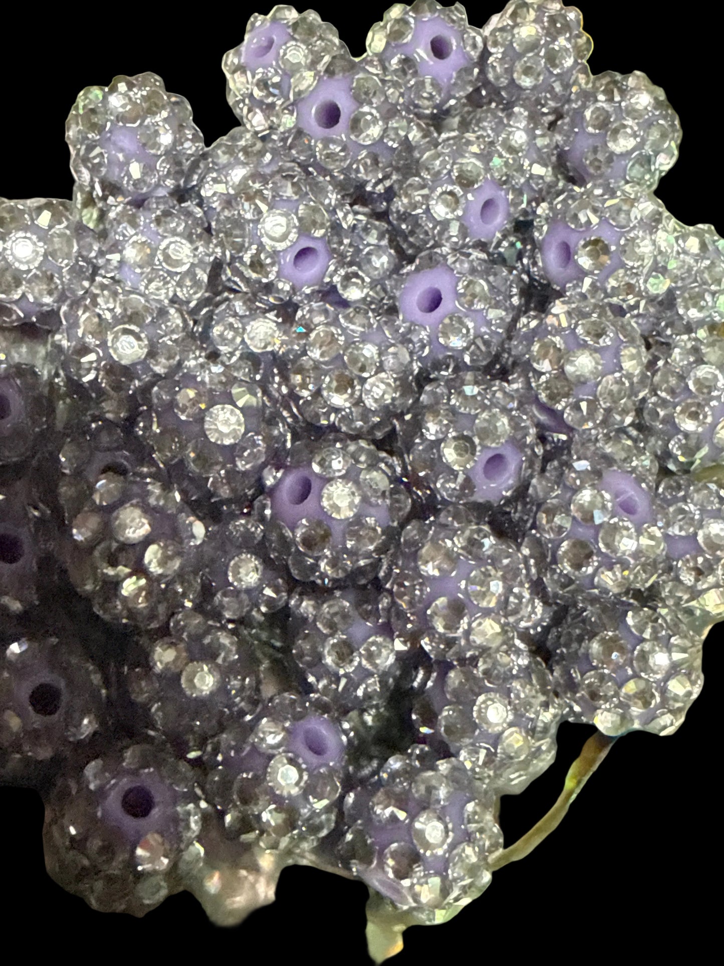 R169- (10PCS) 11mm LAVENDER Acrylic Rhinestone Beads For DIY