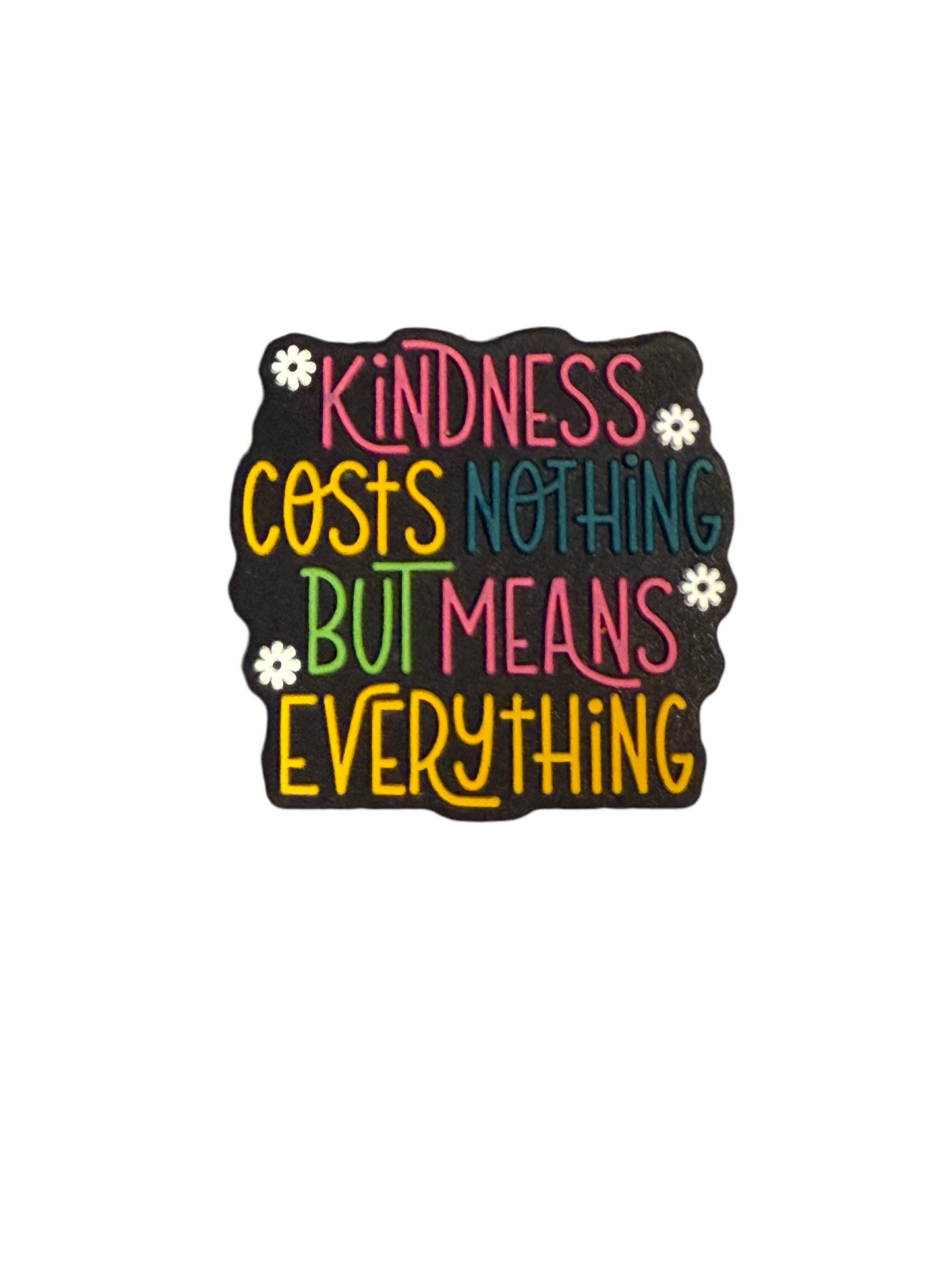 F/Q33- (1)PC 1.1" Kindness Costs Nothing But Means Everything Focal Bead for DIY Keychains, Wristlets, Cup Charms, Car Charms ETC