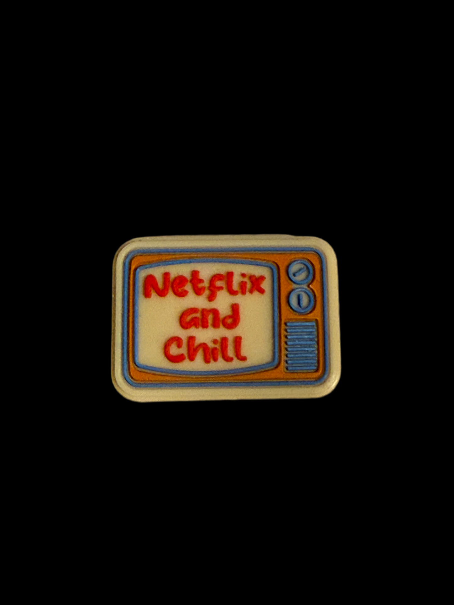 F/Q47 (1)PC 1.2" NETFL!X & CHILL W/TV Focal Bead for DIY Keychains, Wristlets, Cup Charms, Car Charms ETC