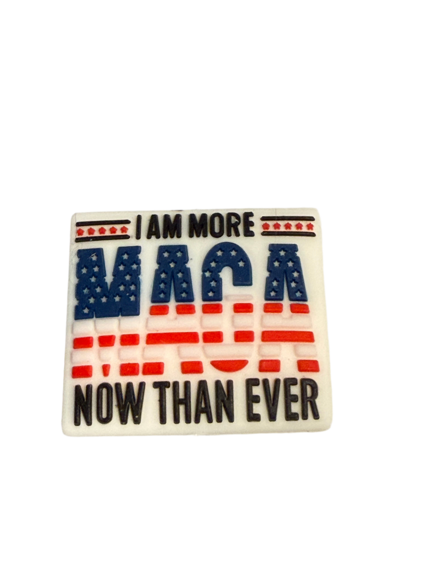 F/C60- (1)PC 1.1" I am more MAGA now than ever Focal Bead for DIY Keychains, Wristlets, Cup Charms, Car Charms ETC