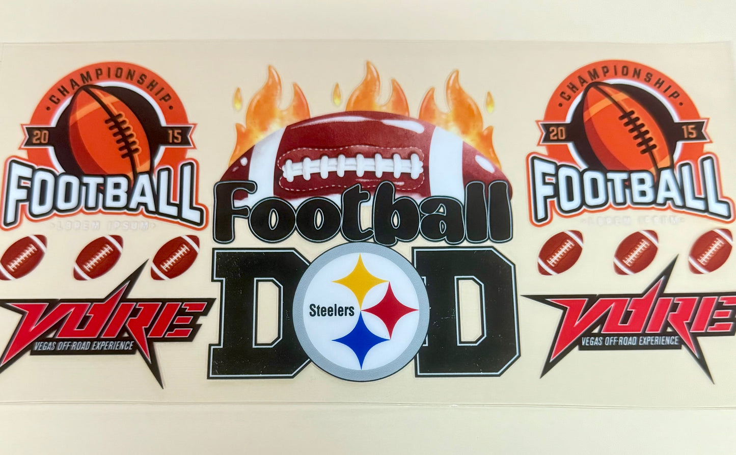C339- (1PC) STEELERS FOOTBALL DAD 16OZ UV DTF Transfer Wrap/Sticker for Cup/Tumbler