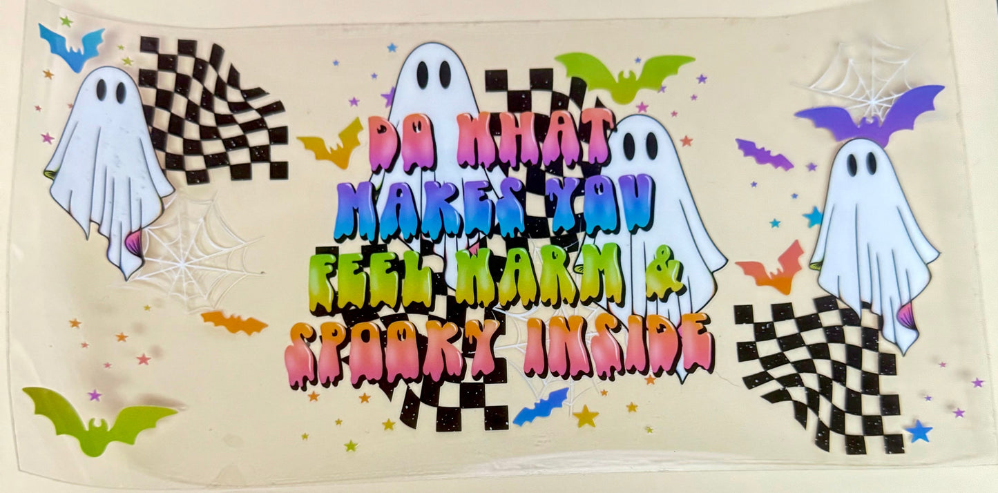 C350- (1PC) HALLOWEEN GHOST 16OZ UV DTF Transfer Wrap/Sticker for Cup/Tumbler